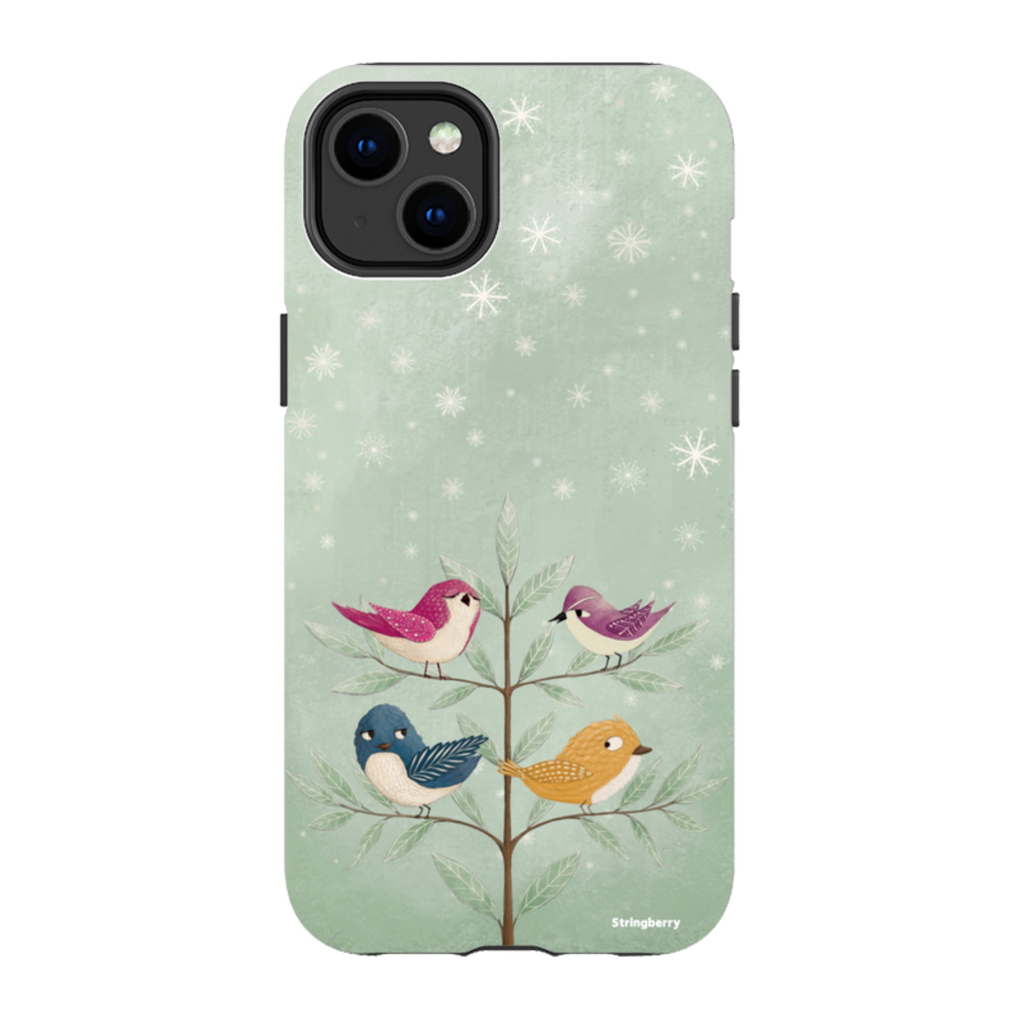 iPhone Tough Case - Garden Birds Aqua By Maja Lindberg