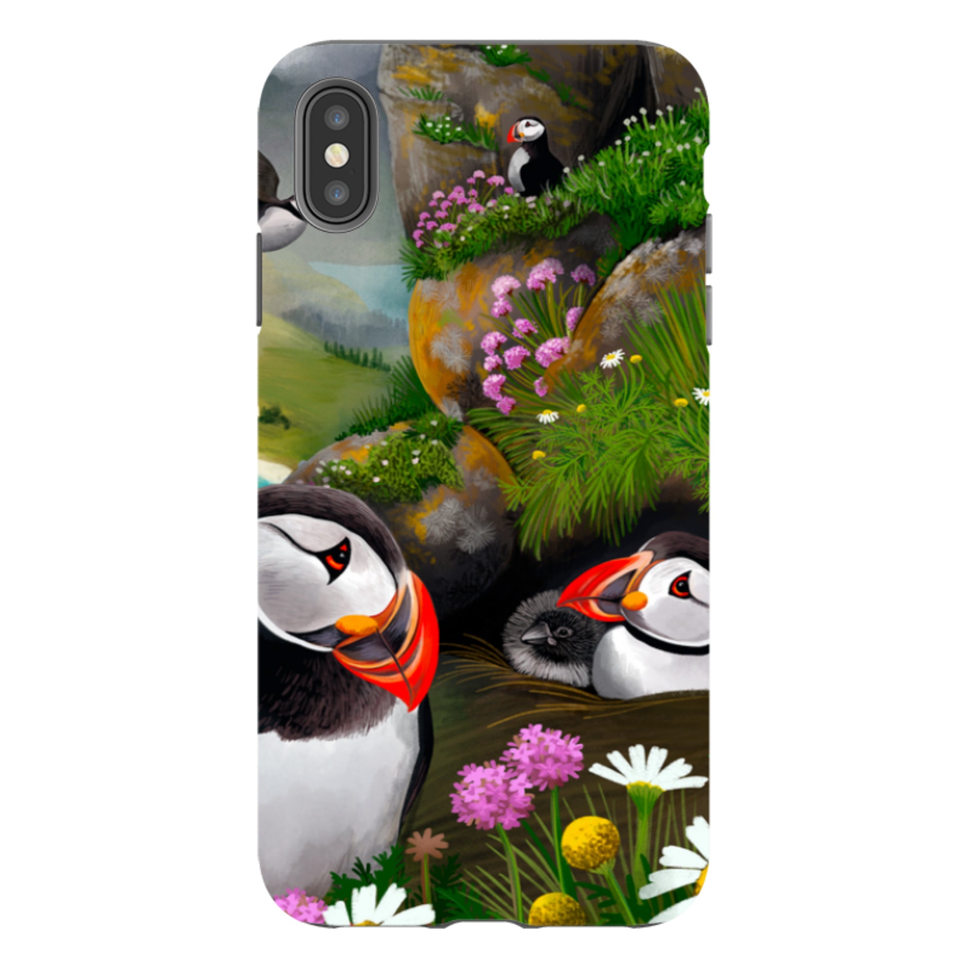 iPhone Tough Case - Puffin Family By Anna Stead