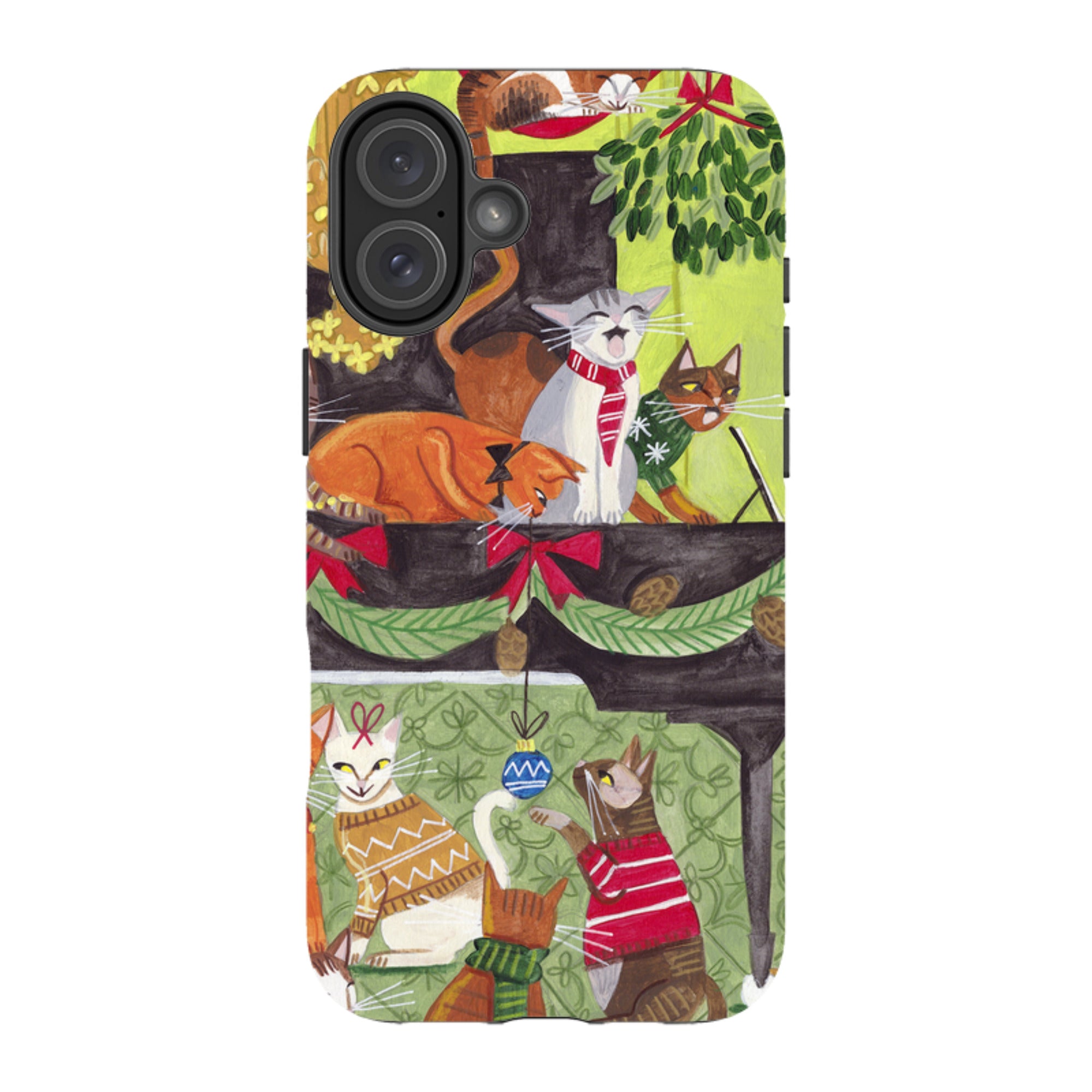 iPhone Tough Case - Christmas Cats II By Caroline Bonne Muller