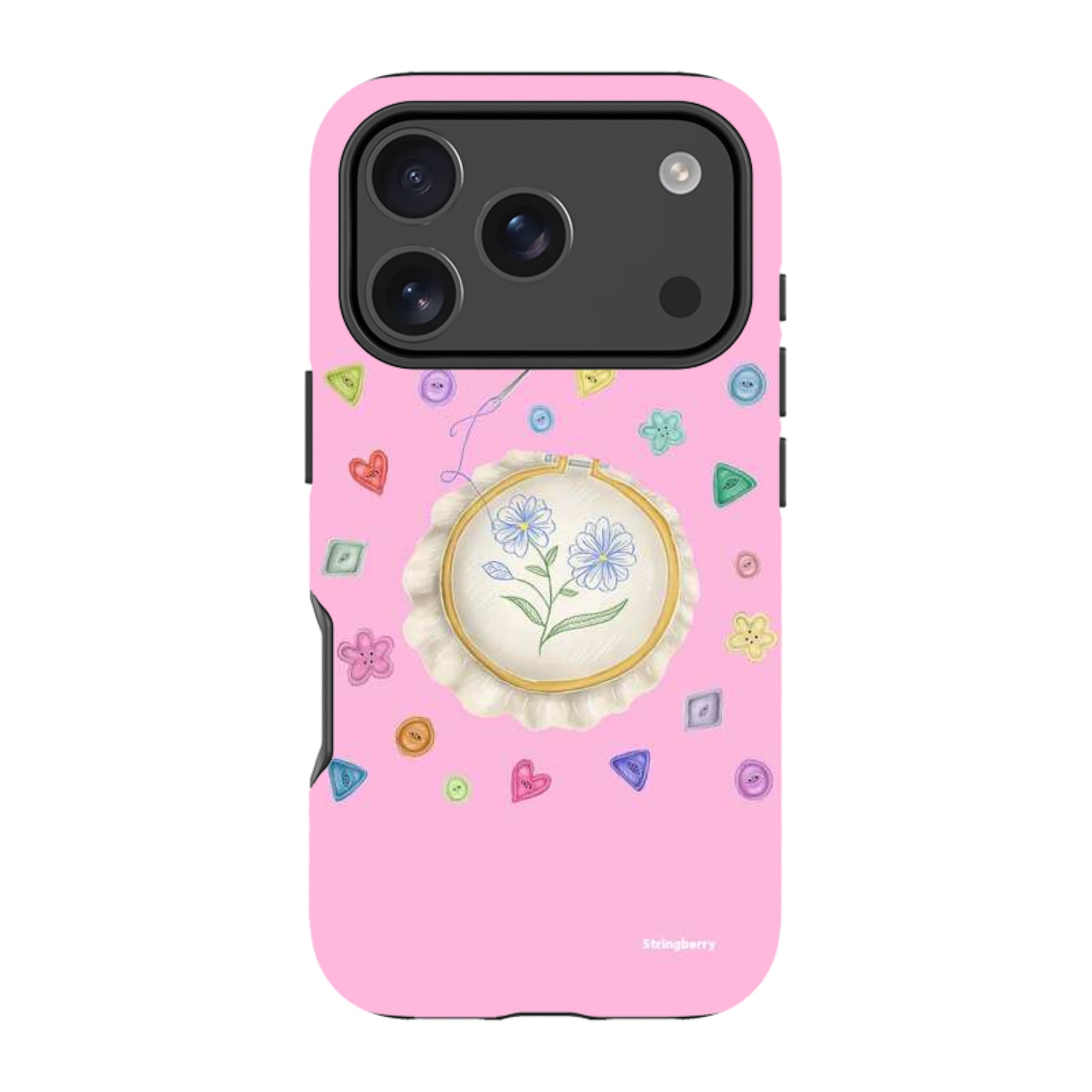 iPhone MagSafe Tough Case -  Flower Buttons Needlework By Catherine Rowe