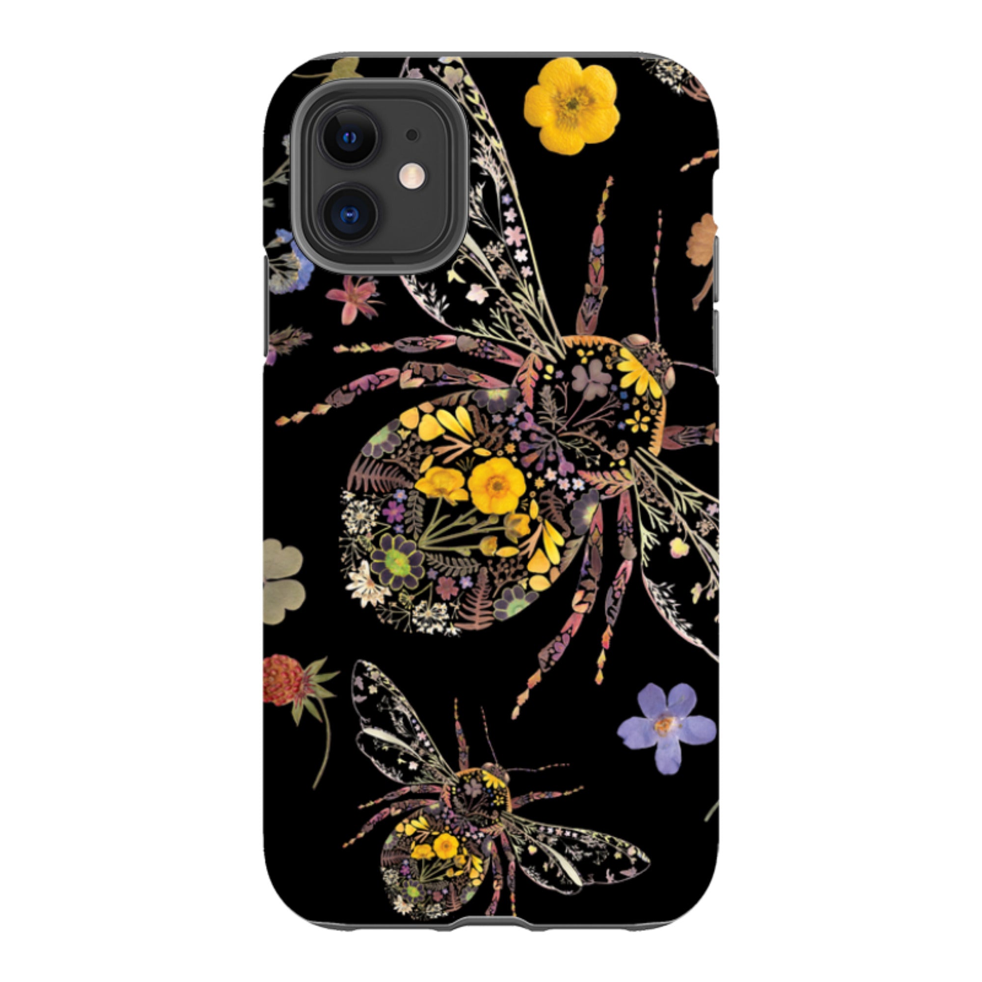 iPhone Tough Case - Floral Bumble Bees By Helen Ahpornsiri