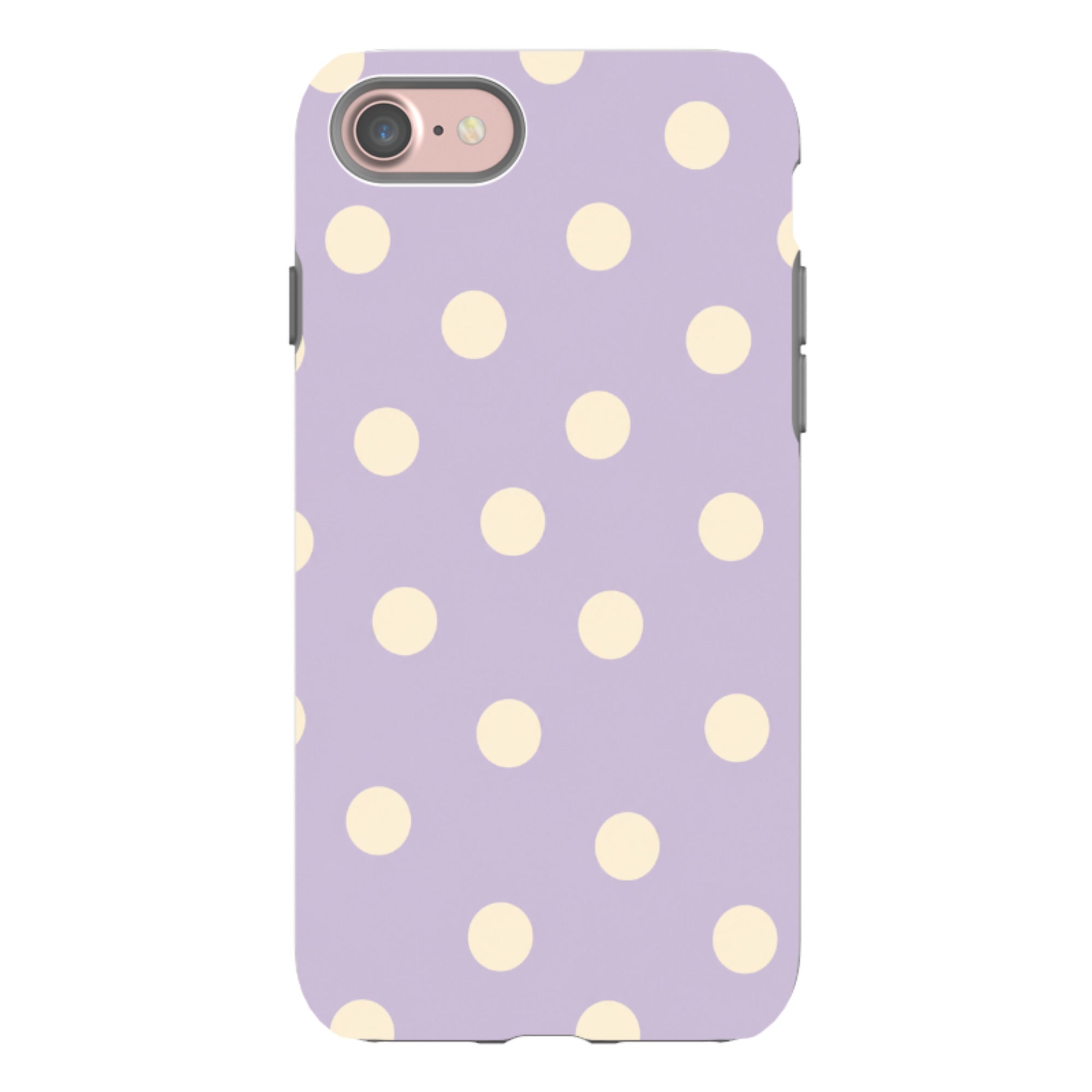 iPhone Tough Case - Pastel Purple & Cream Polka Dot