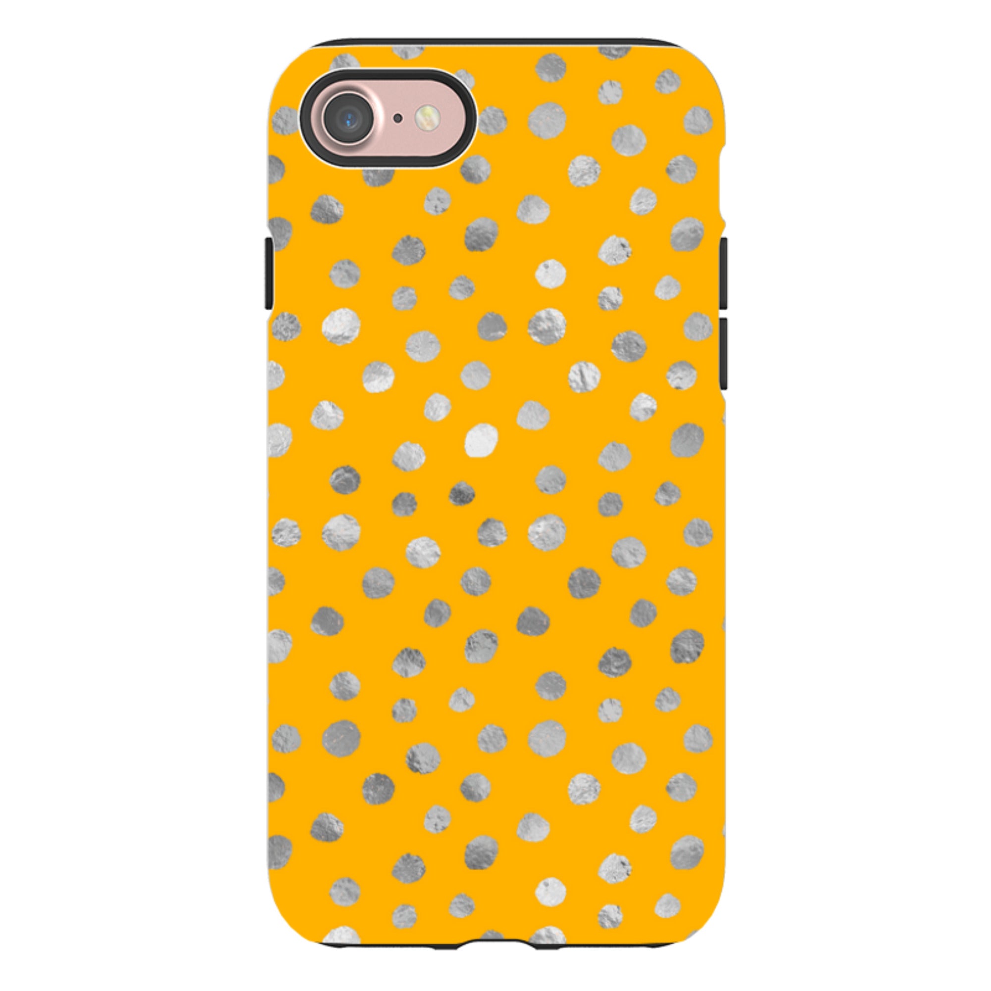 iPhone Tough Case - Honey and Silver Dots