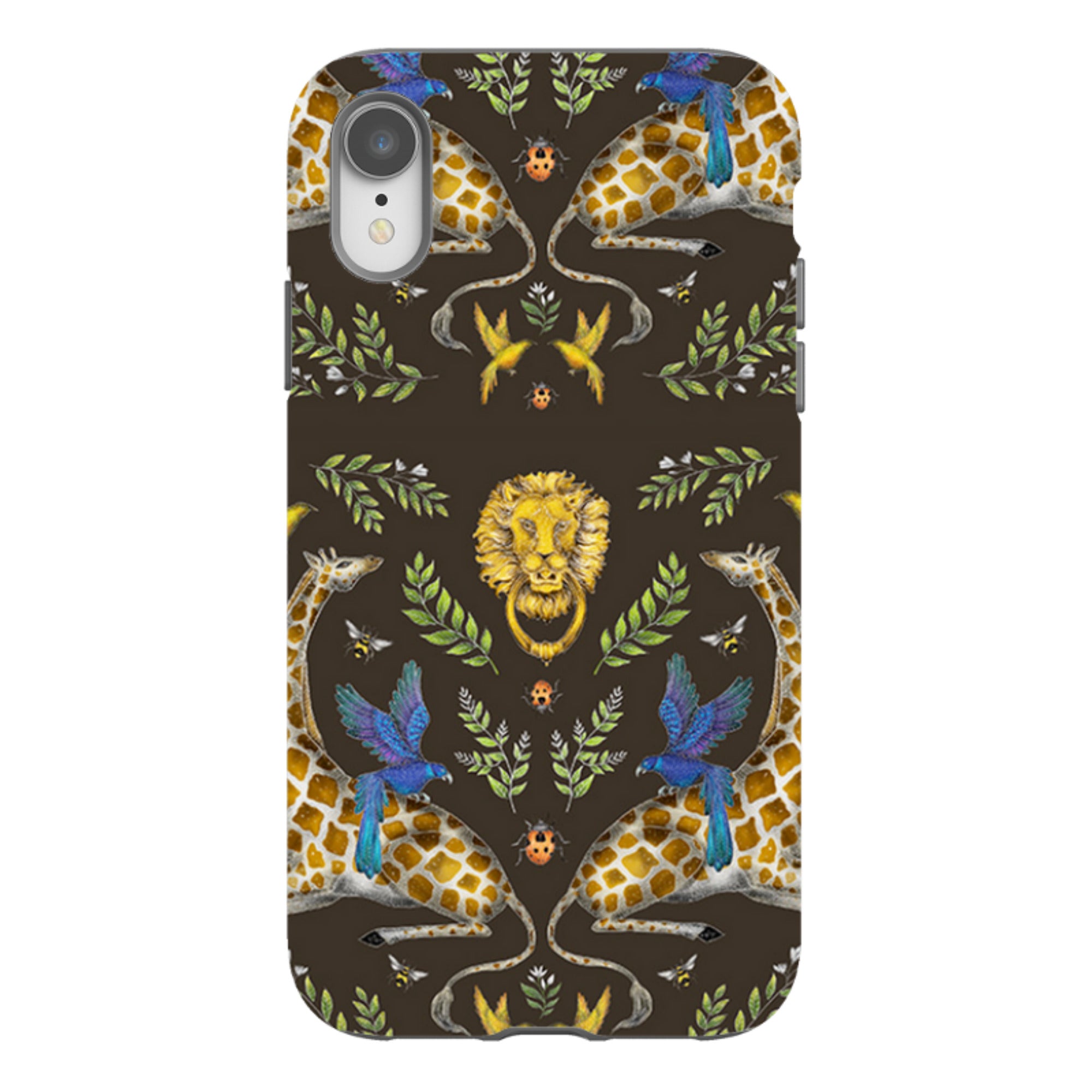 iPhone Tough Case - Giraffes Birds and Lion By Catherine Rowe
