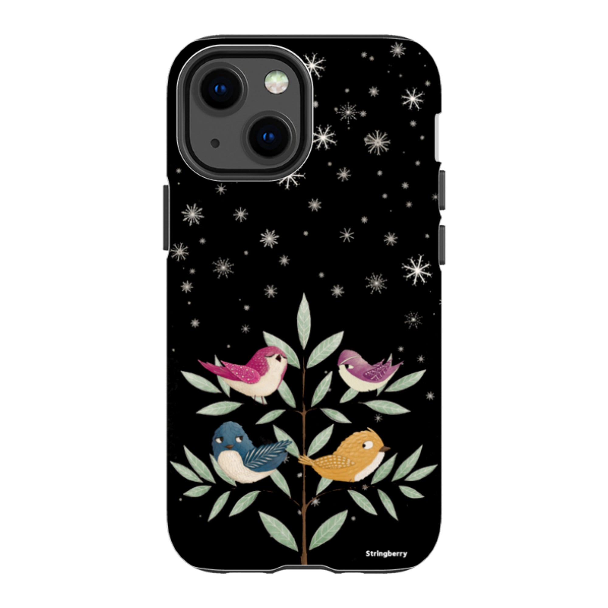 iPhone Tough Case - Garden Birds Black By Maja Lindberg