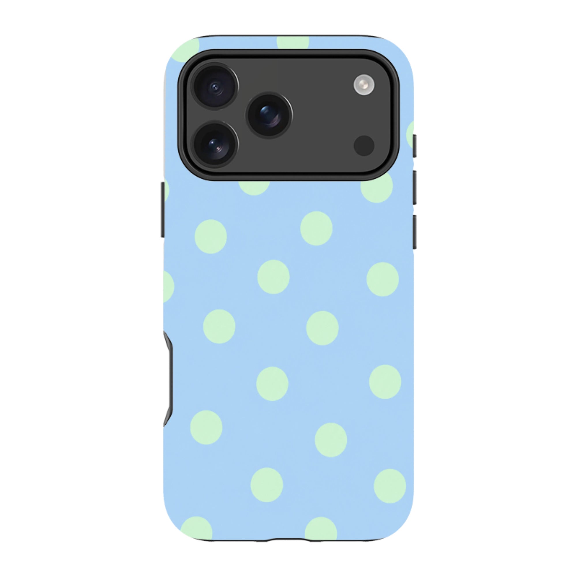 iPhone MagSafe Tough Case - Sky Blue & Mint Green Polka Dot