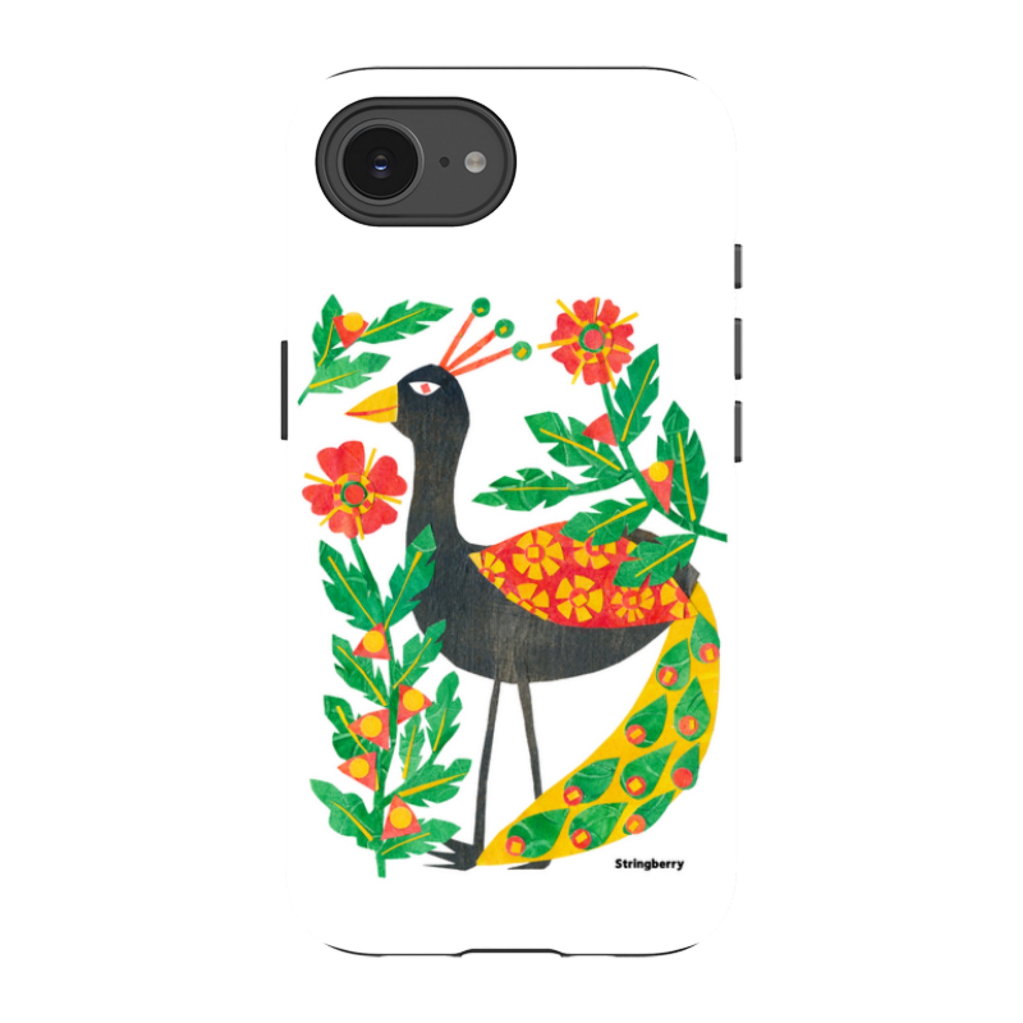 iPhone Tough Case - Folk Floral Peahen By Tracey English