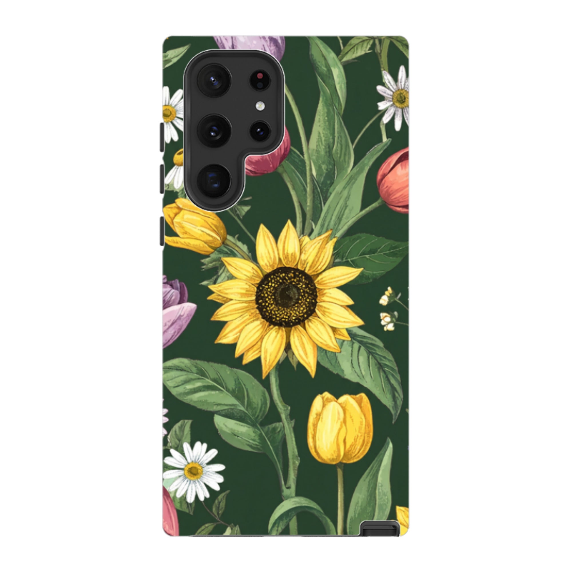 Samsung Tough  Case - Green Sunflowers