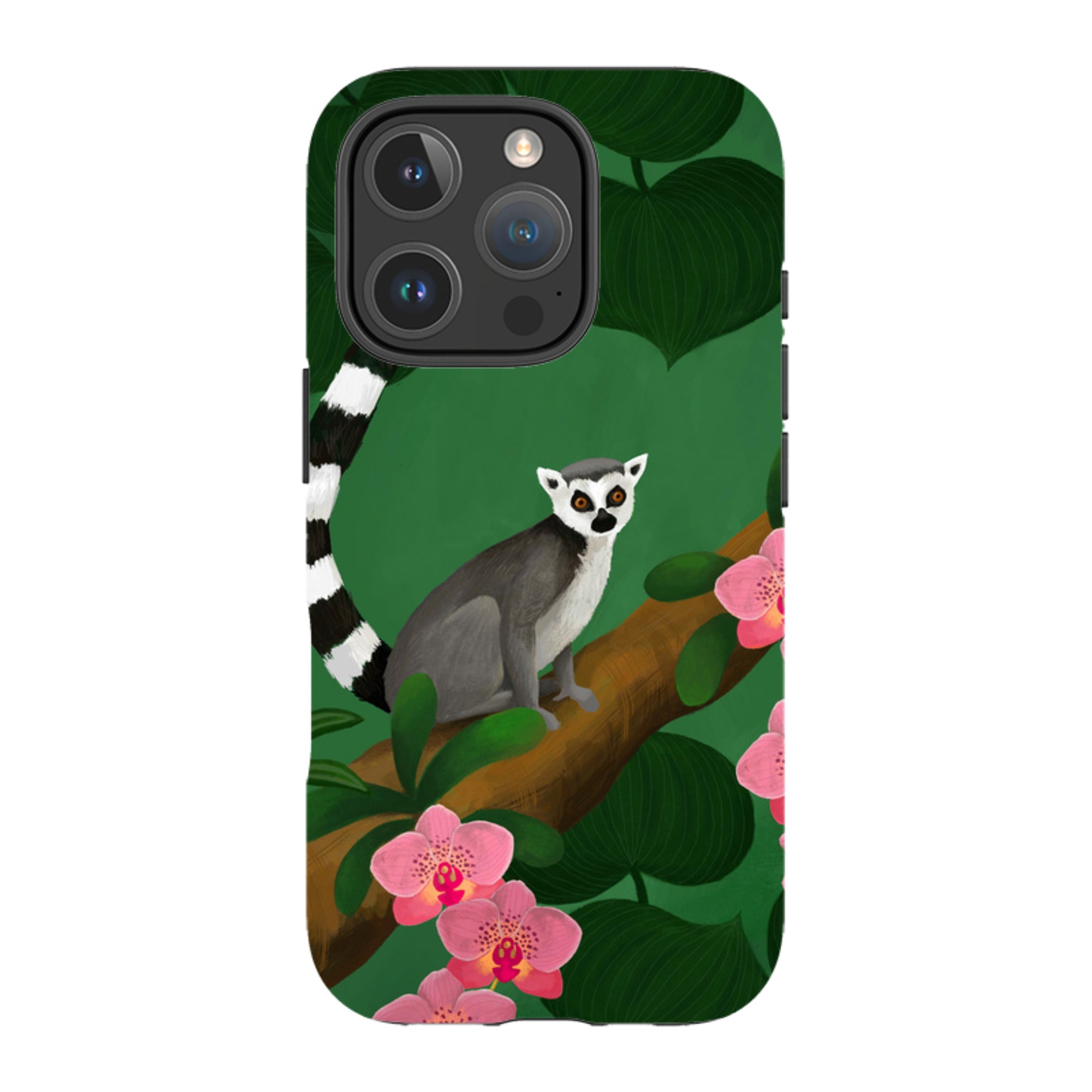 iPhone Tough Case - Lemur And Orchids By Bex Parkin