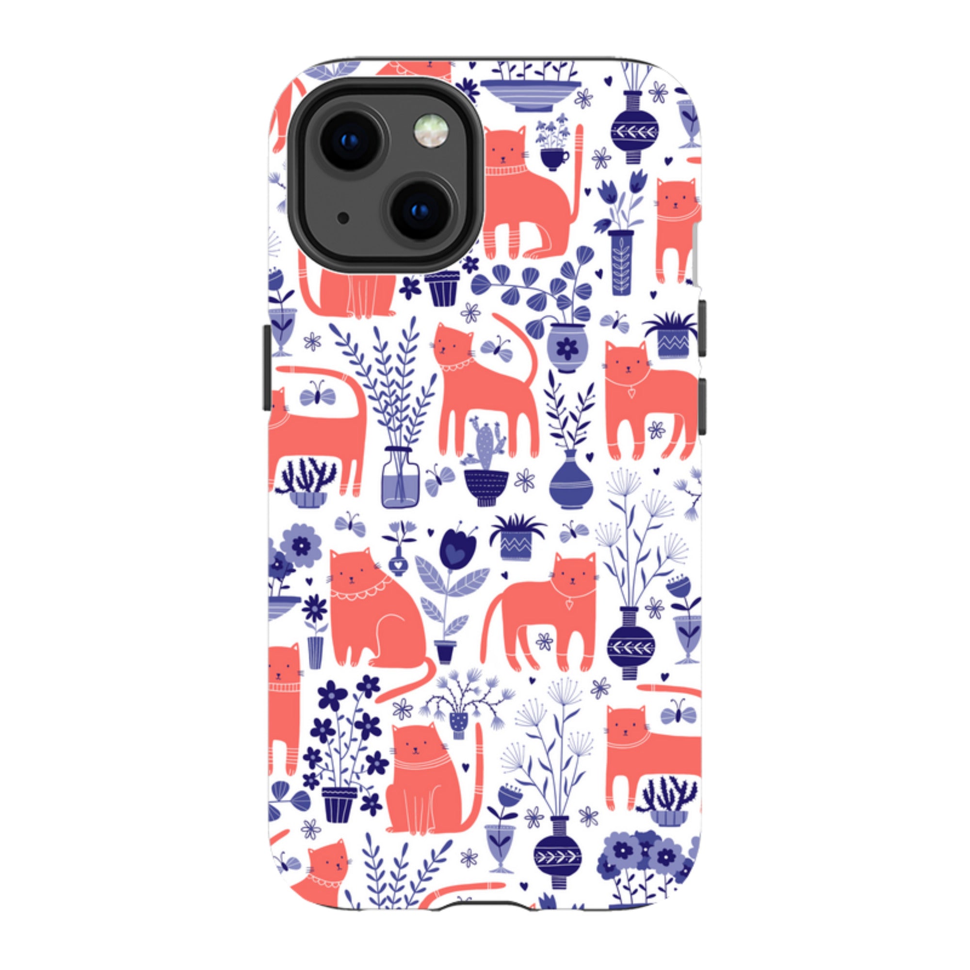 iPhone Tough Case - Coral Cats By Suzy Taylor