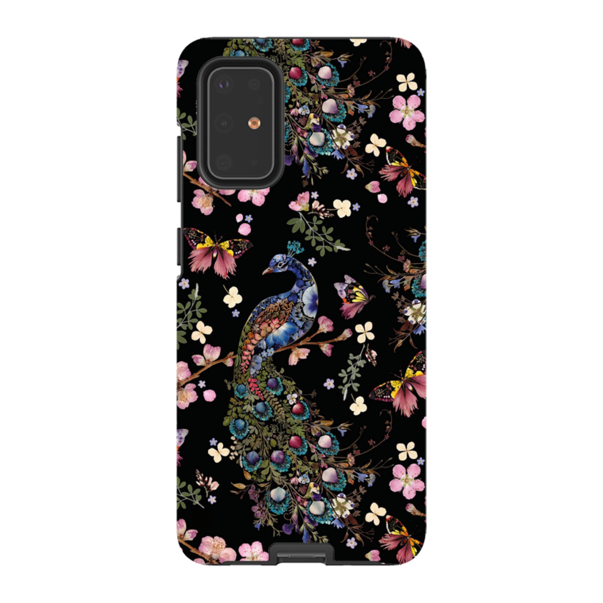 Samsung Tough Case - Peacock and Cherry Blossoms Dark By Helen Ahpornsiri