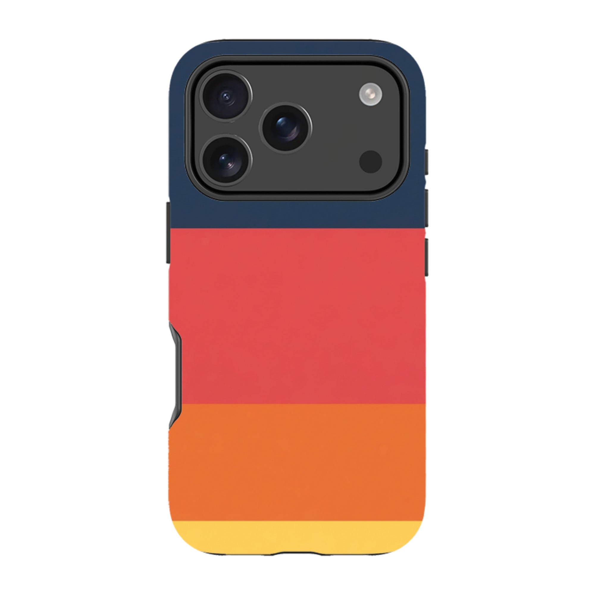iPhone Tough Case - Navy Blue & Orange Gingham