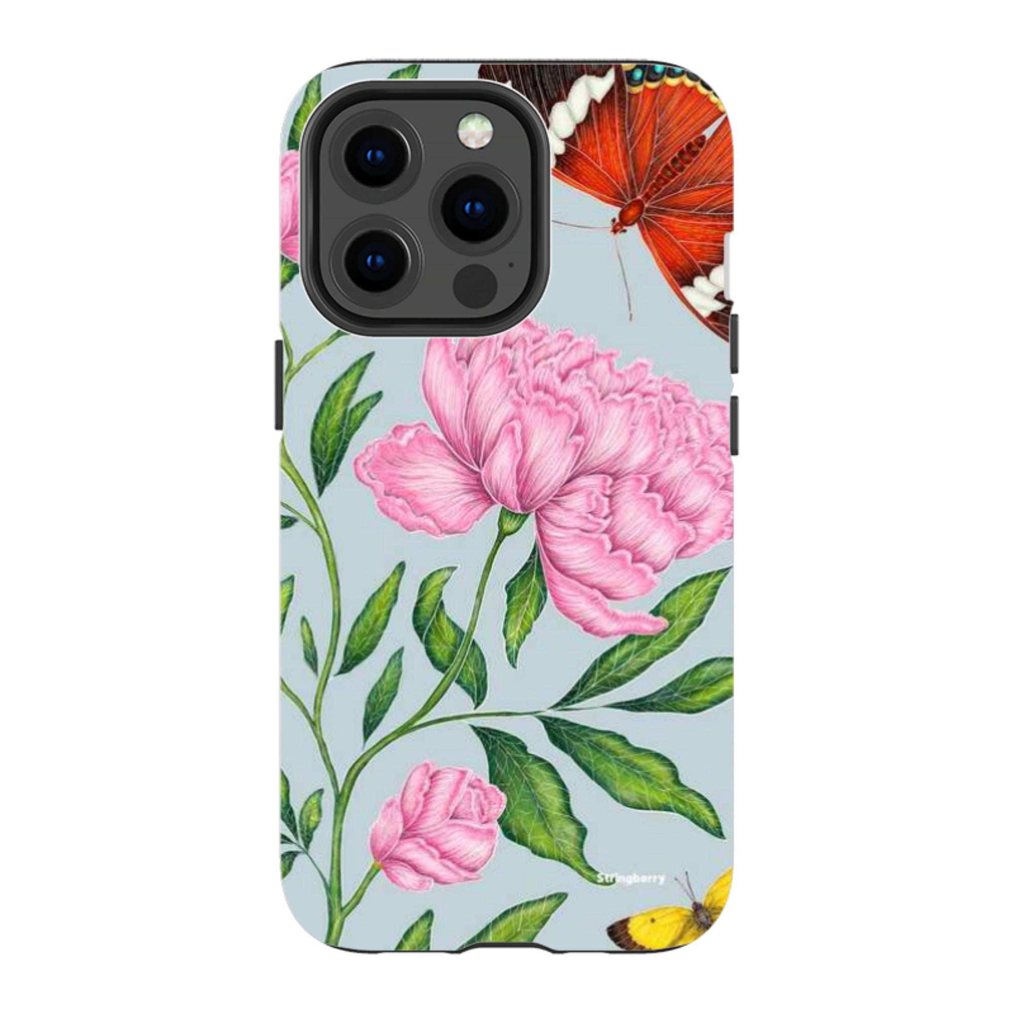 iPhone MagSafe Tough Case - Butterflies and Peonies By Catherine Rowe