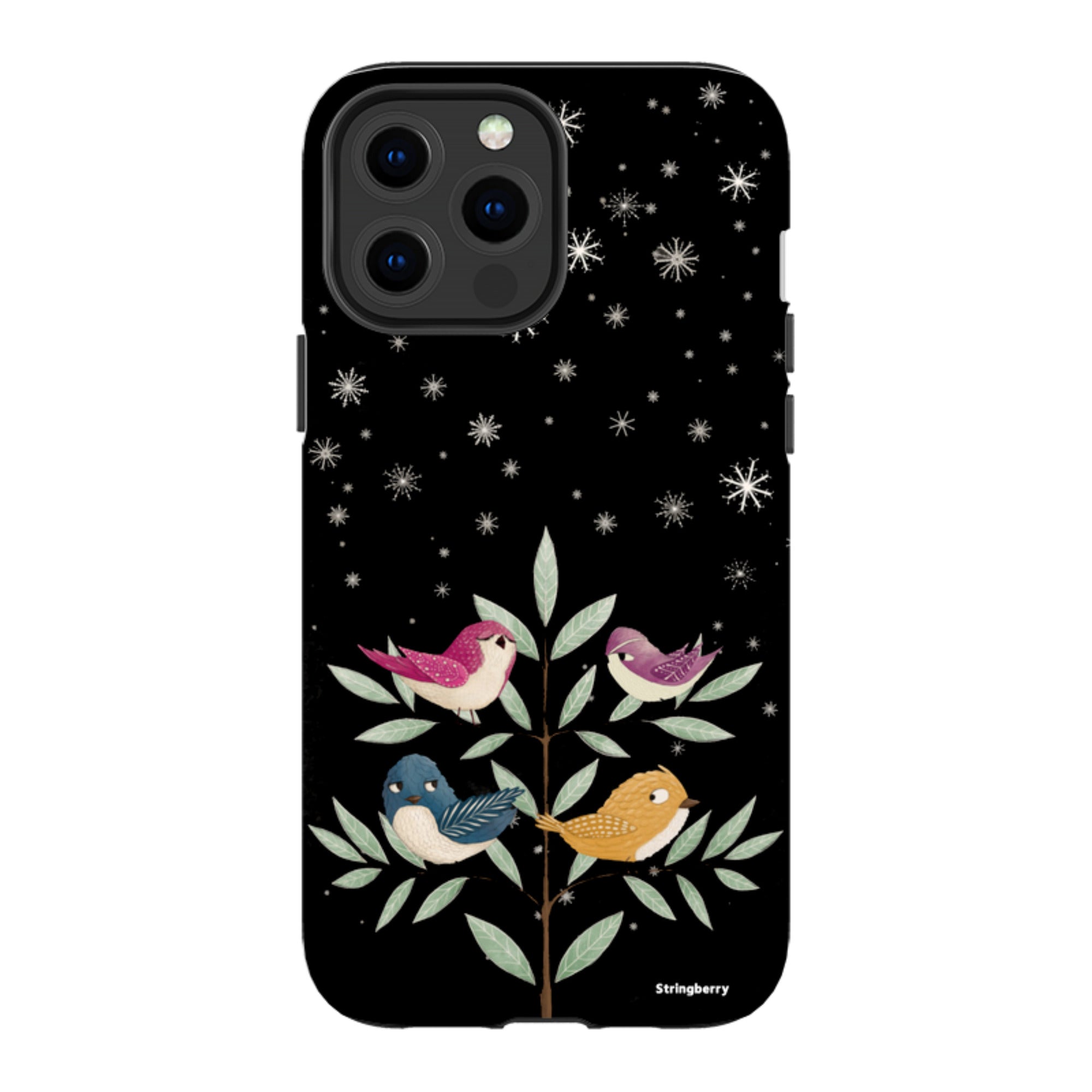 iPhone MagSafe Tough Case - Garden Birds Black By Maja Lindberg