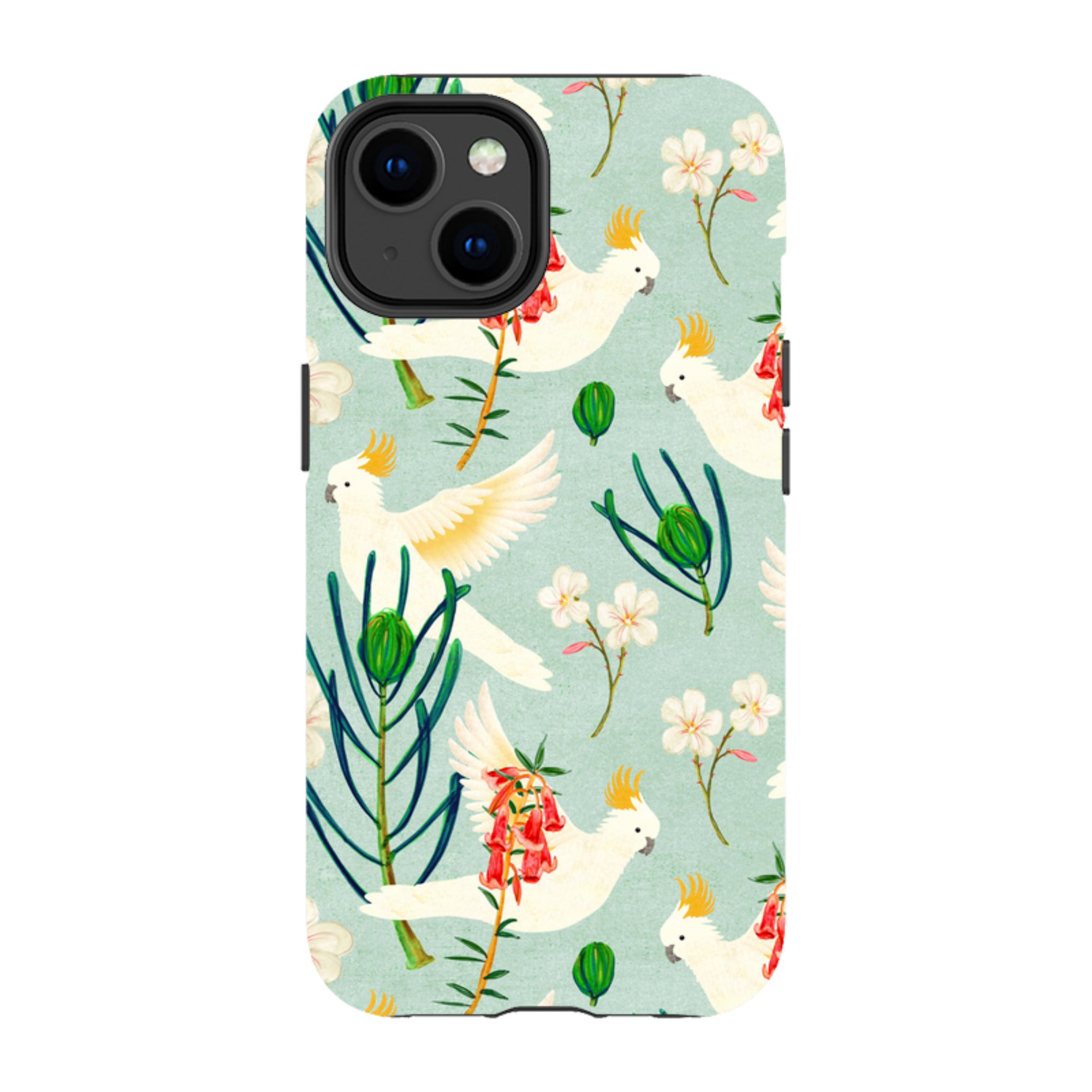 iPhone MagSafe Tough Case - Cockatoo and Flowers By Katherine Quinn