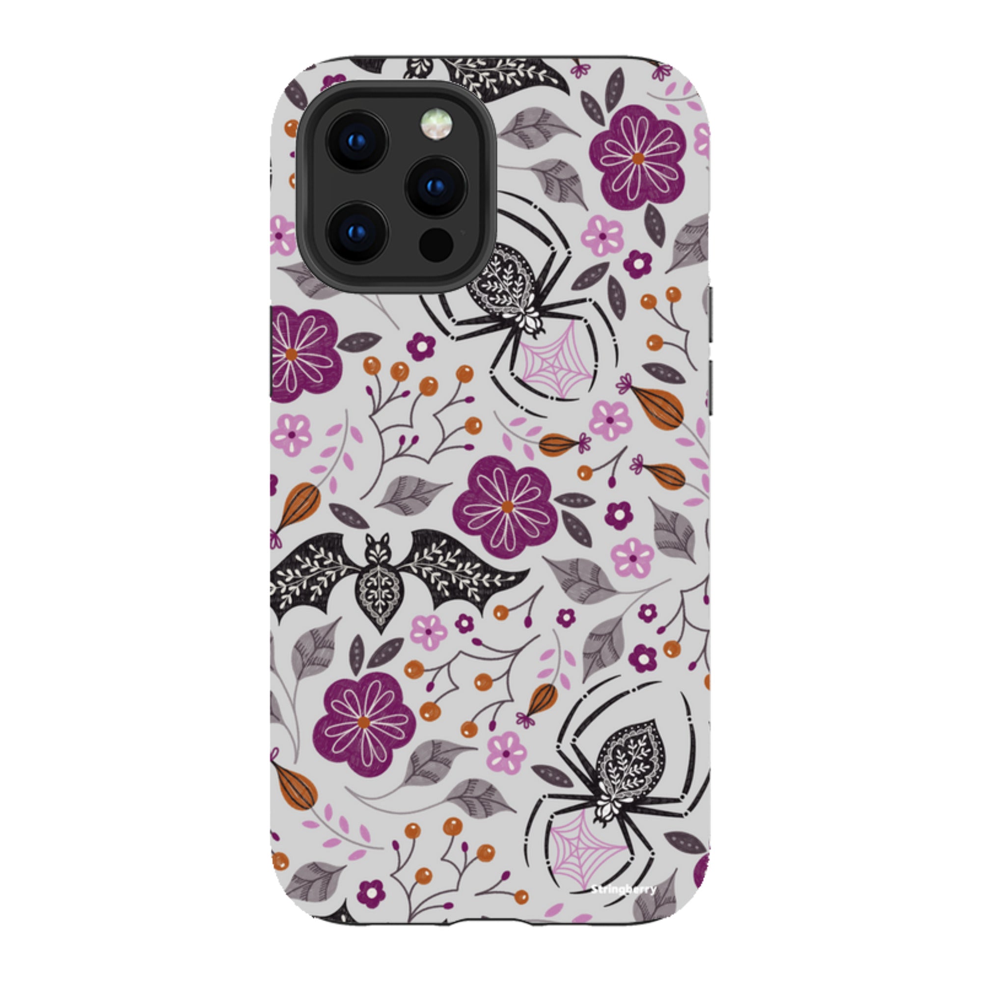 iPhone Tough Case - SpiderBat Grey By Jenny Zemanek