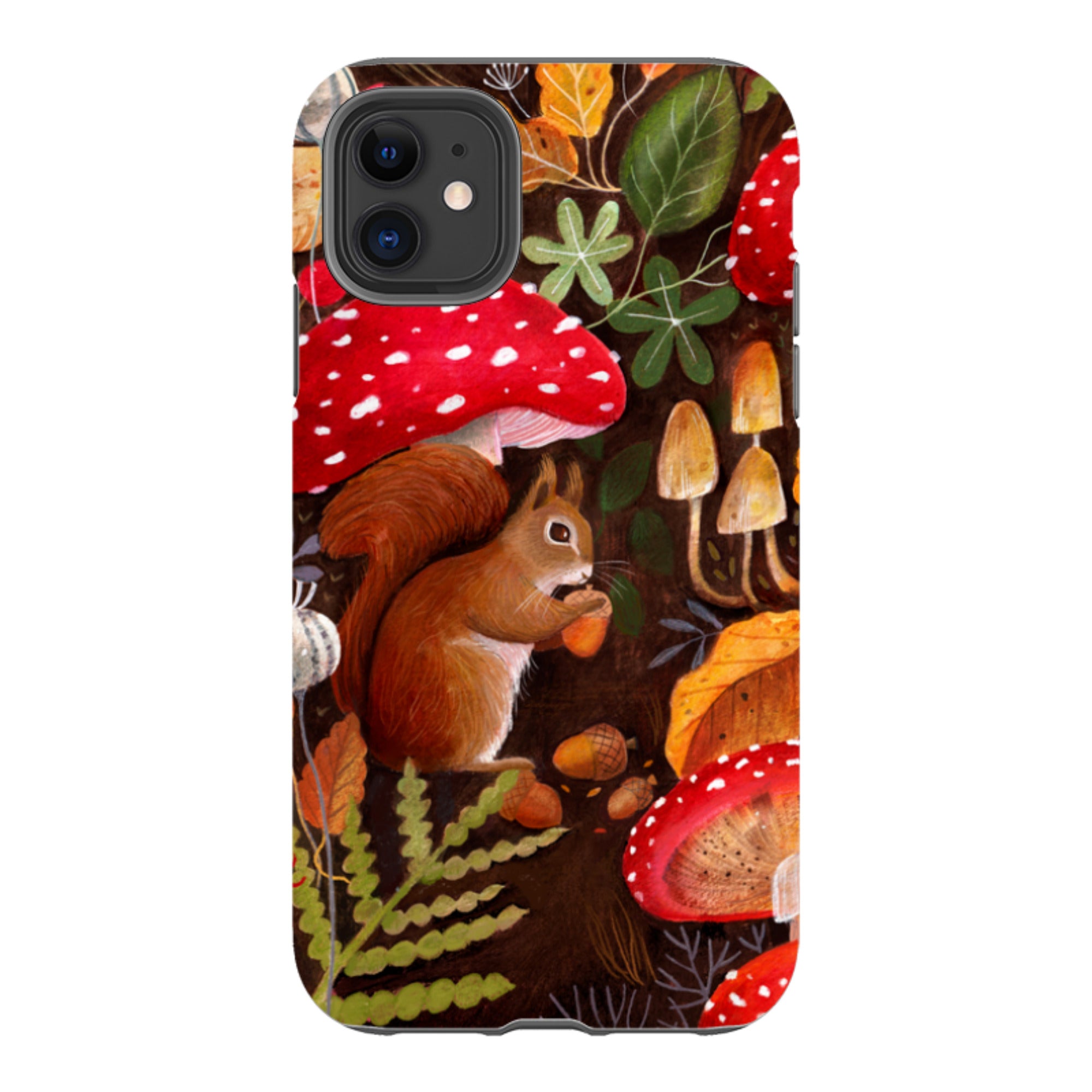 iPhone Tough Case - Squirrel Mushrooms By Bex Parkin