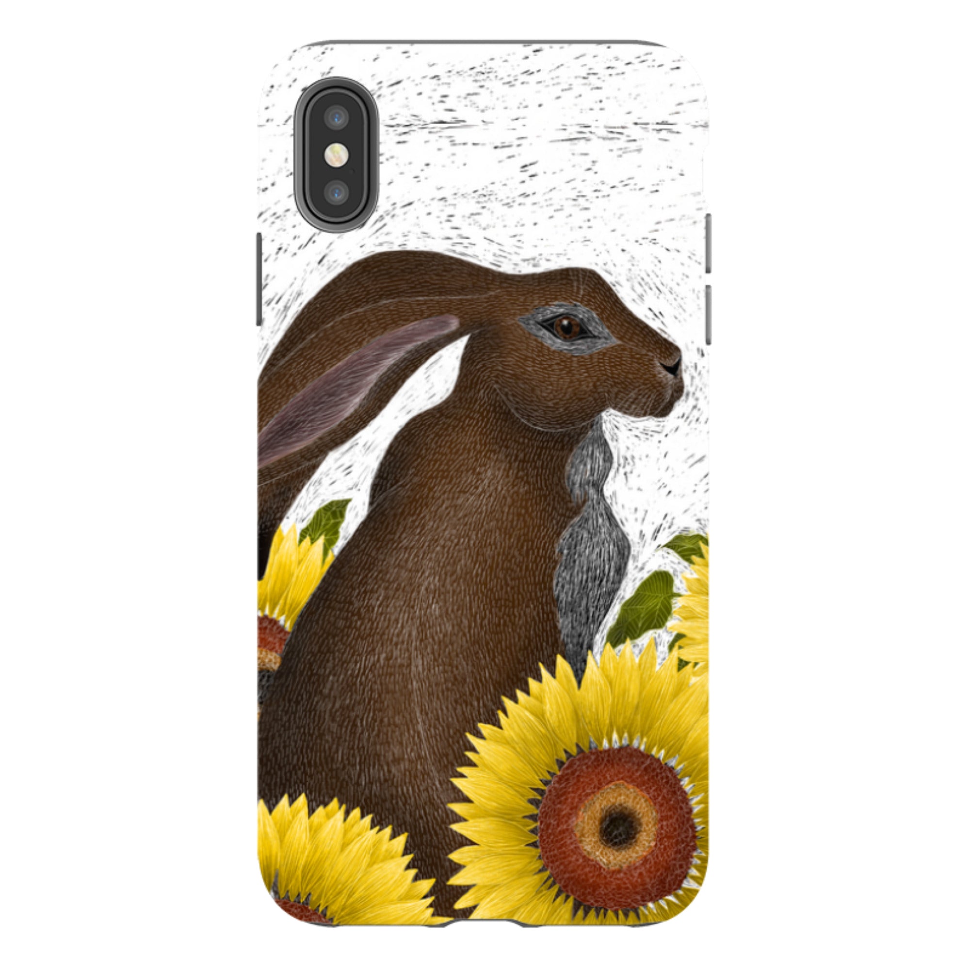 iPhone Tough Case - Hare With Sunflowers By Catherine Rowe