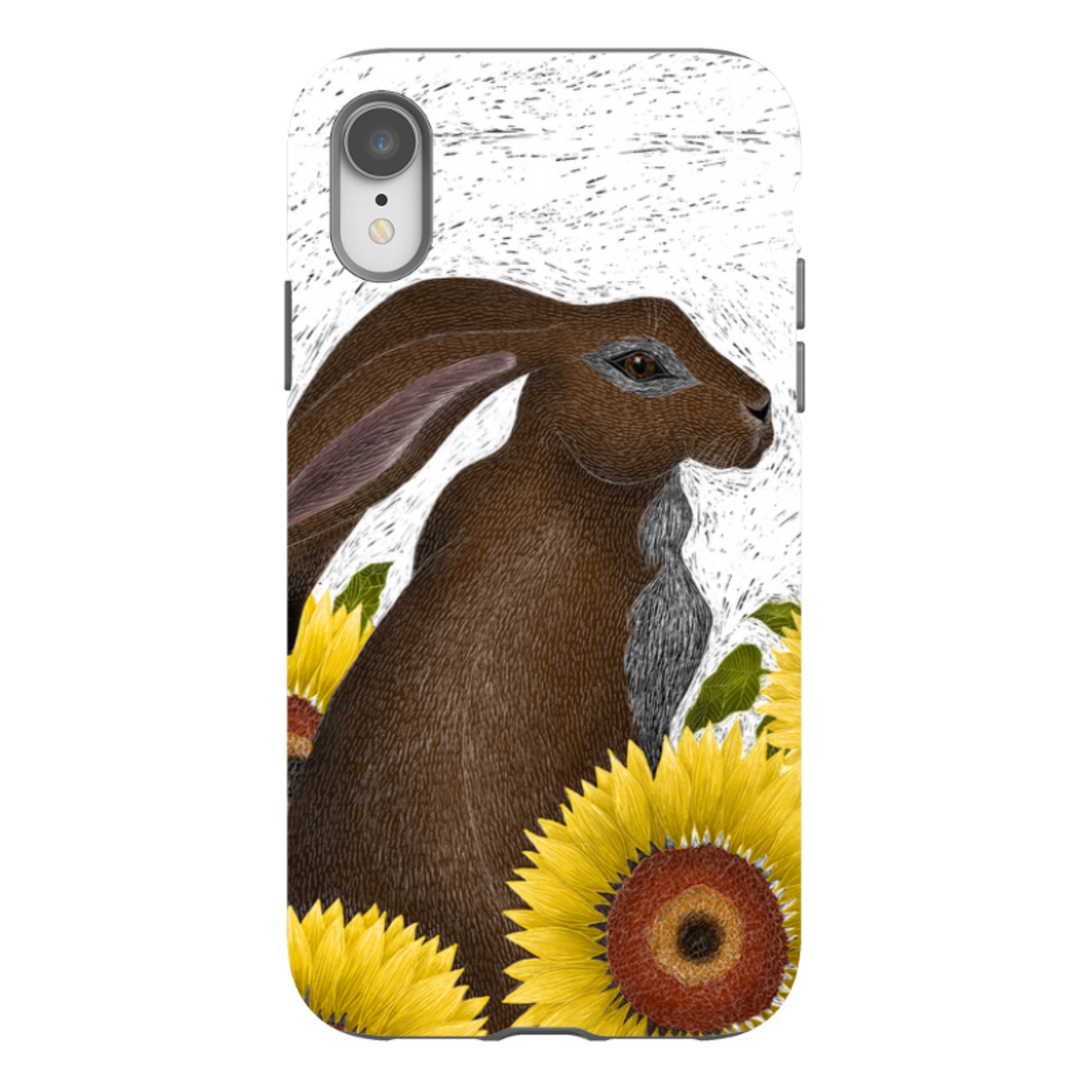 iPhone Tough Case - Hare With Sunflowers By Catherine Rowe