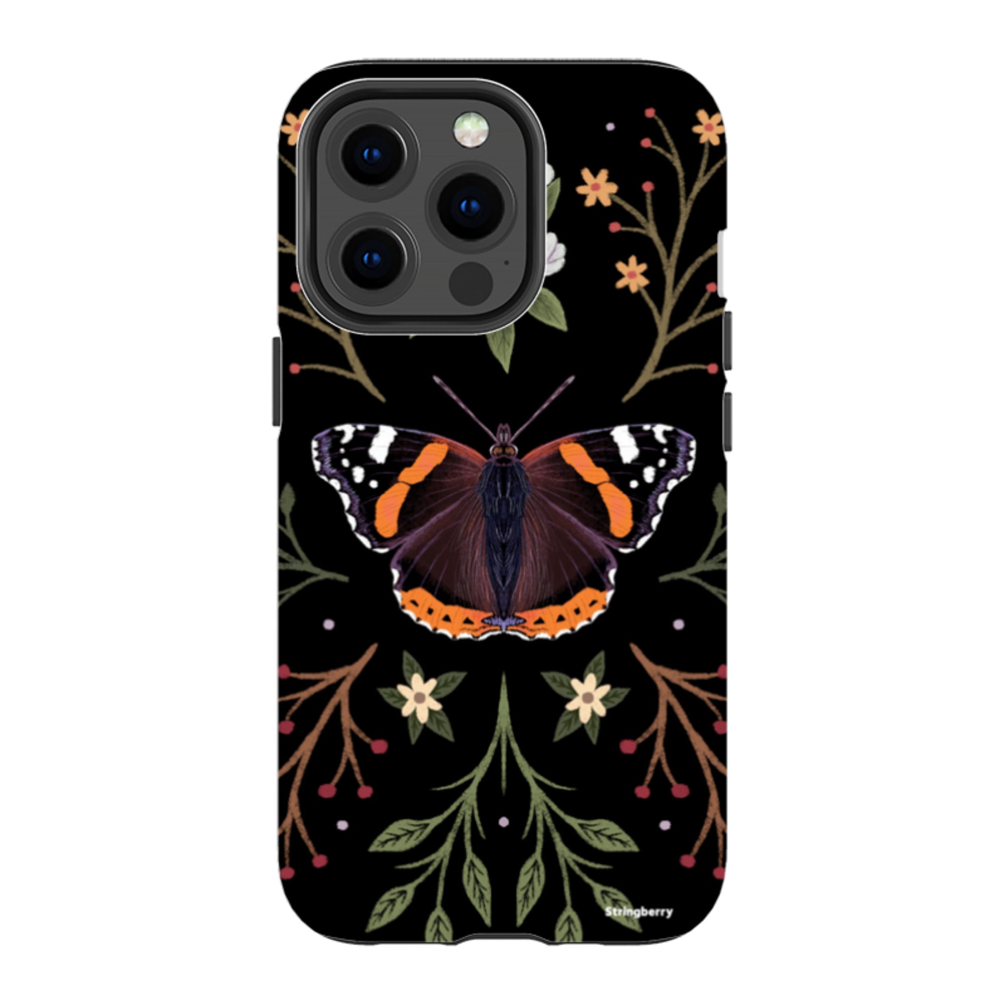 iPhone Tough Case - Red Admiral Butterfly By Anna Stead