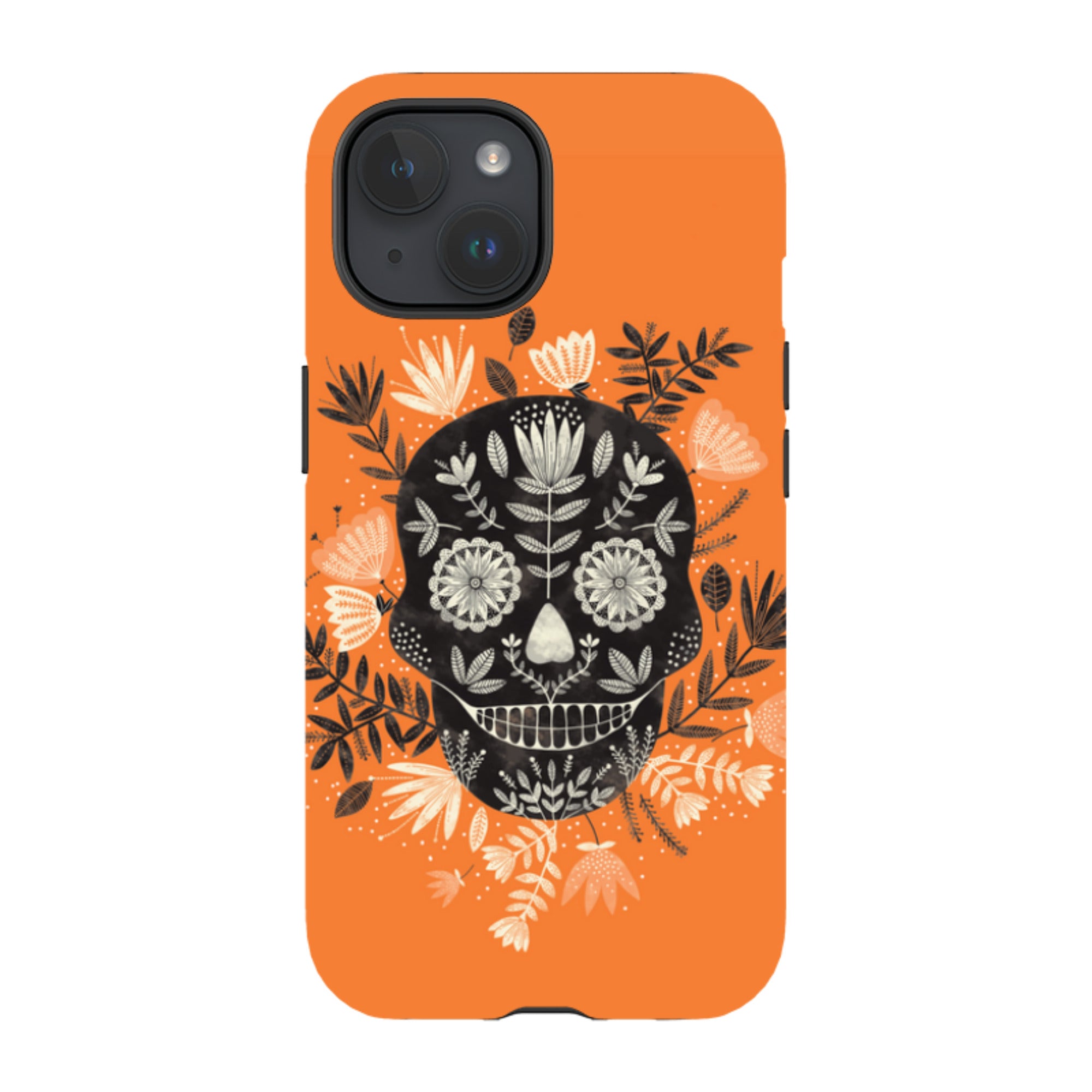 iPhone Tough Case - Sugar Skull Orange By Jade Mosinski