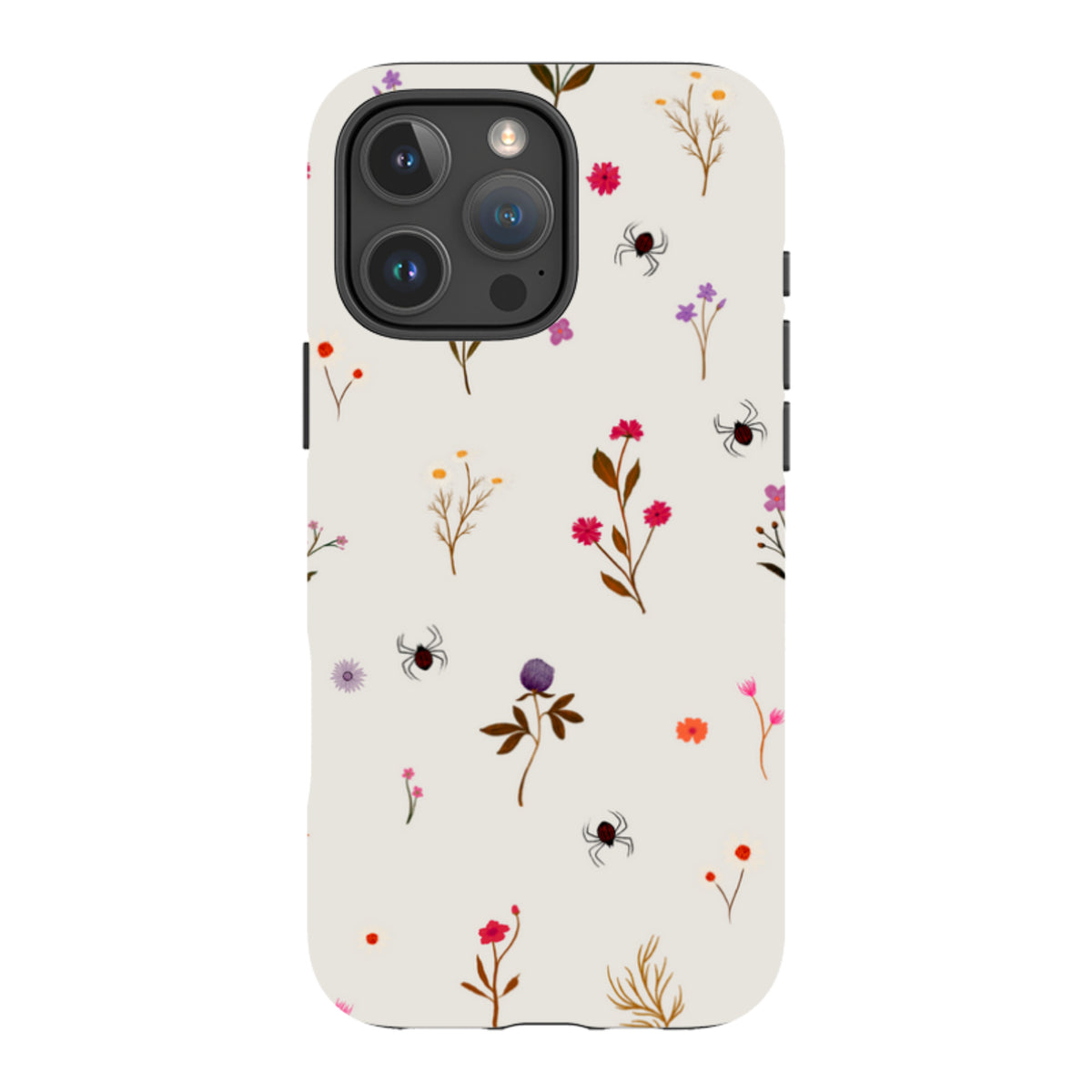 iPhone Tough Case - Florals and Spiders - Stone By Katherine Quinn