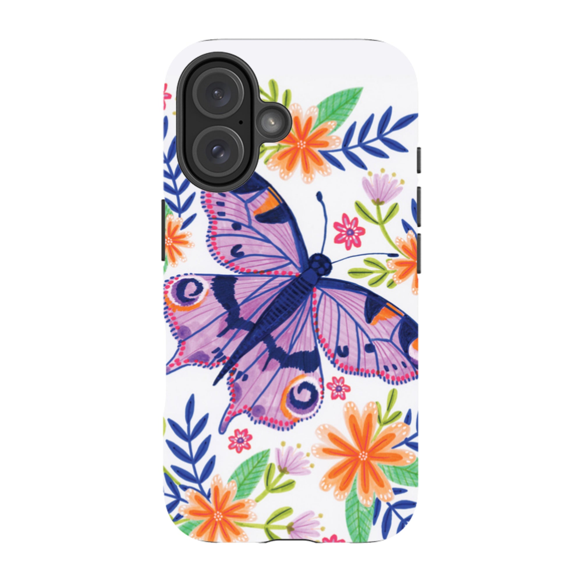 iPhone Tough Case - Floral Lilac Butterfly By Lee Foster Wilson