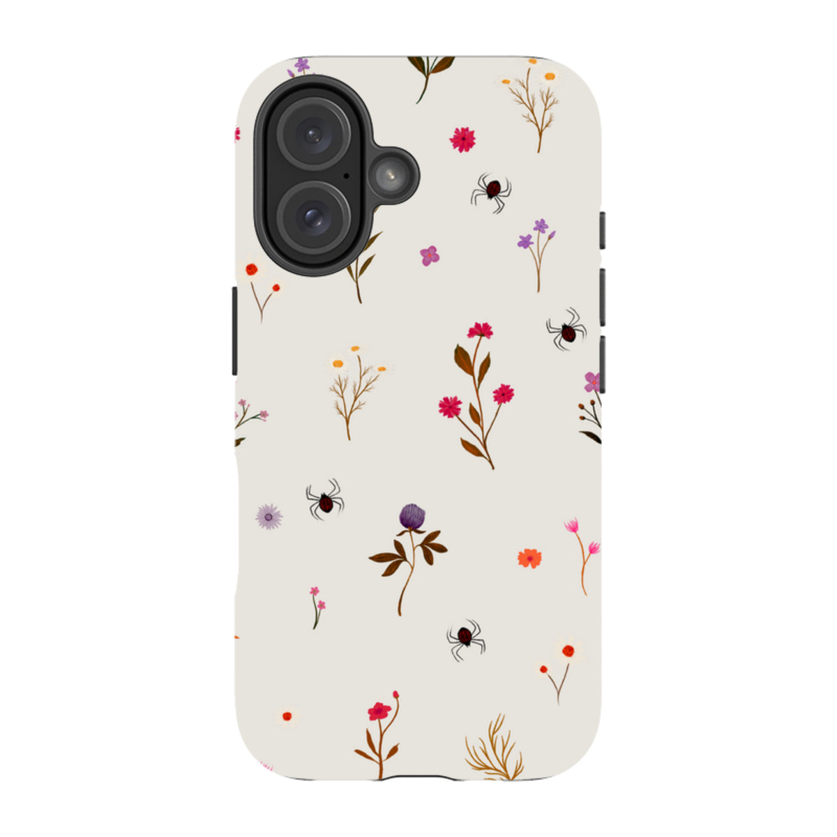 iPhone Tough Case - Florals and Spiders - Stone By Katherine Quinn