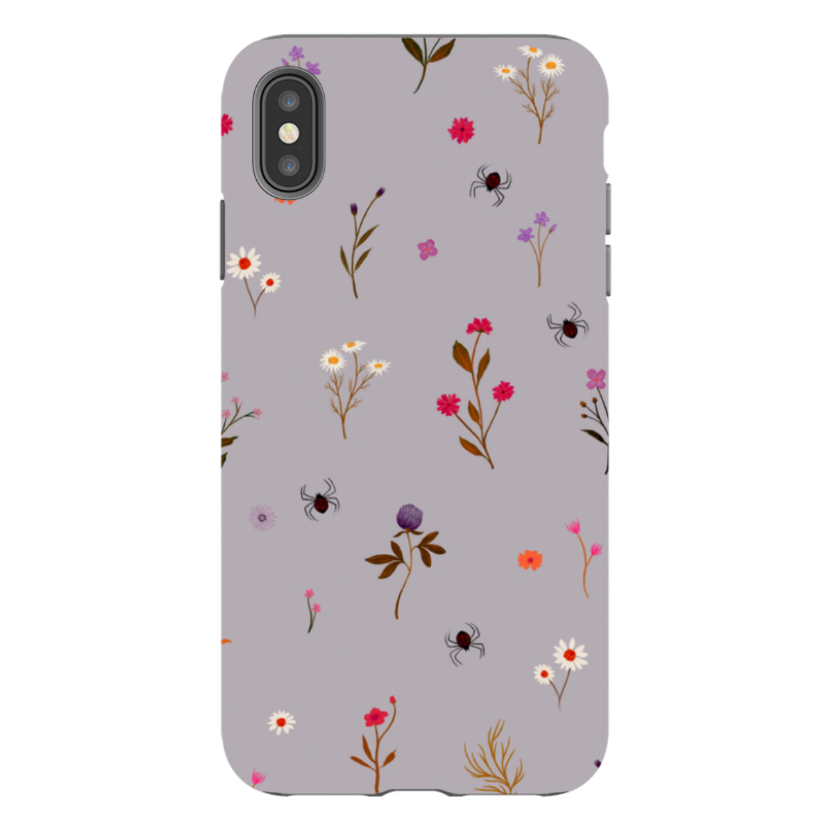iPhone Tough Case - Florals and Spiders - Mauve By Katherine Quinn