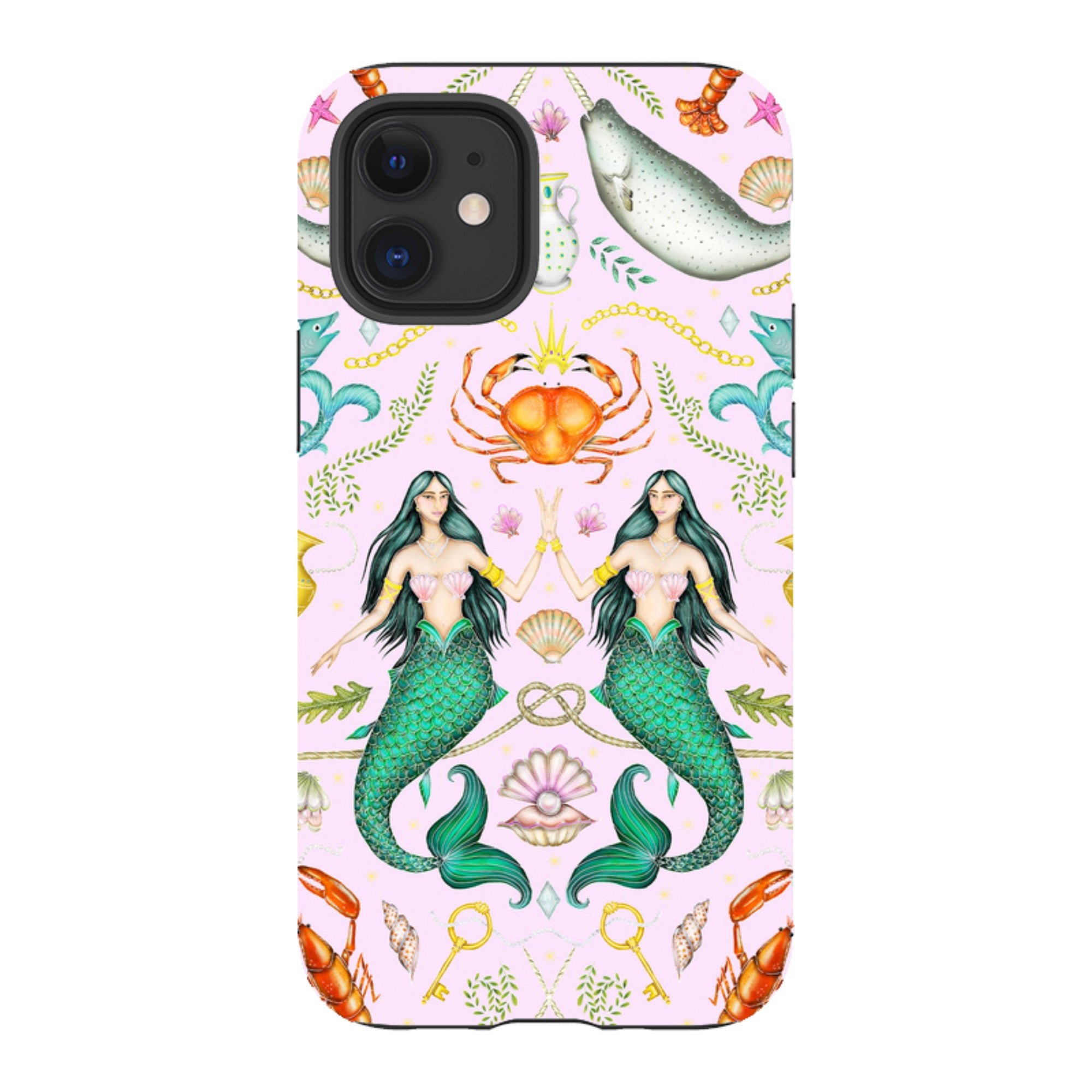 iPhone Tough Case - Tritons Treasure Pink By Catherine Rowe
