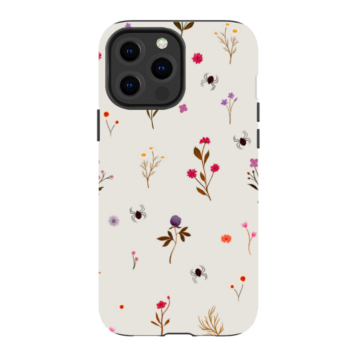 iPhone Tough Case - Florals and Spiders - Stone By Katherine Quinn
