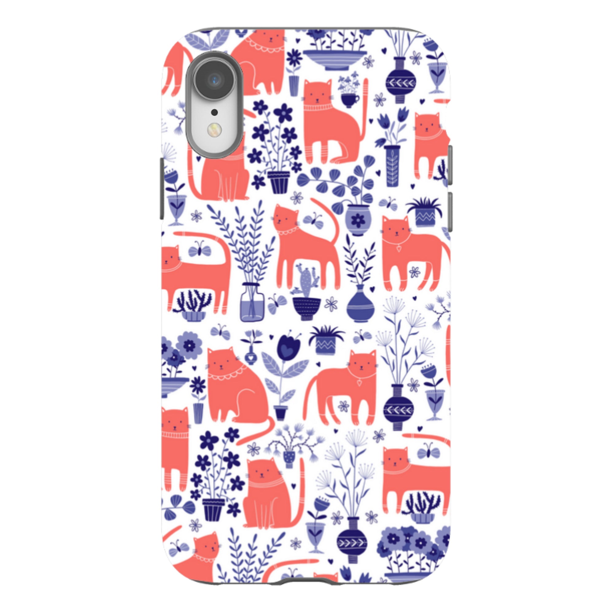 iPhone Tough Case - Coral Cats By Suzy Taylor