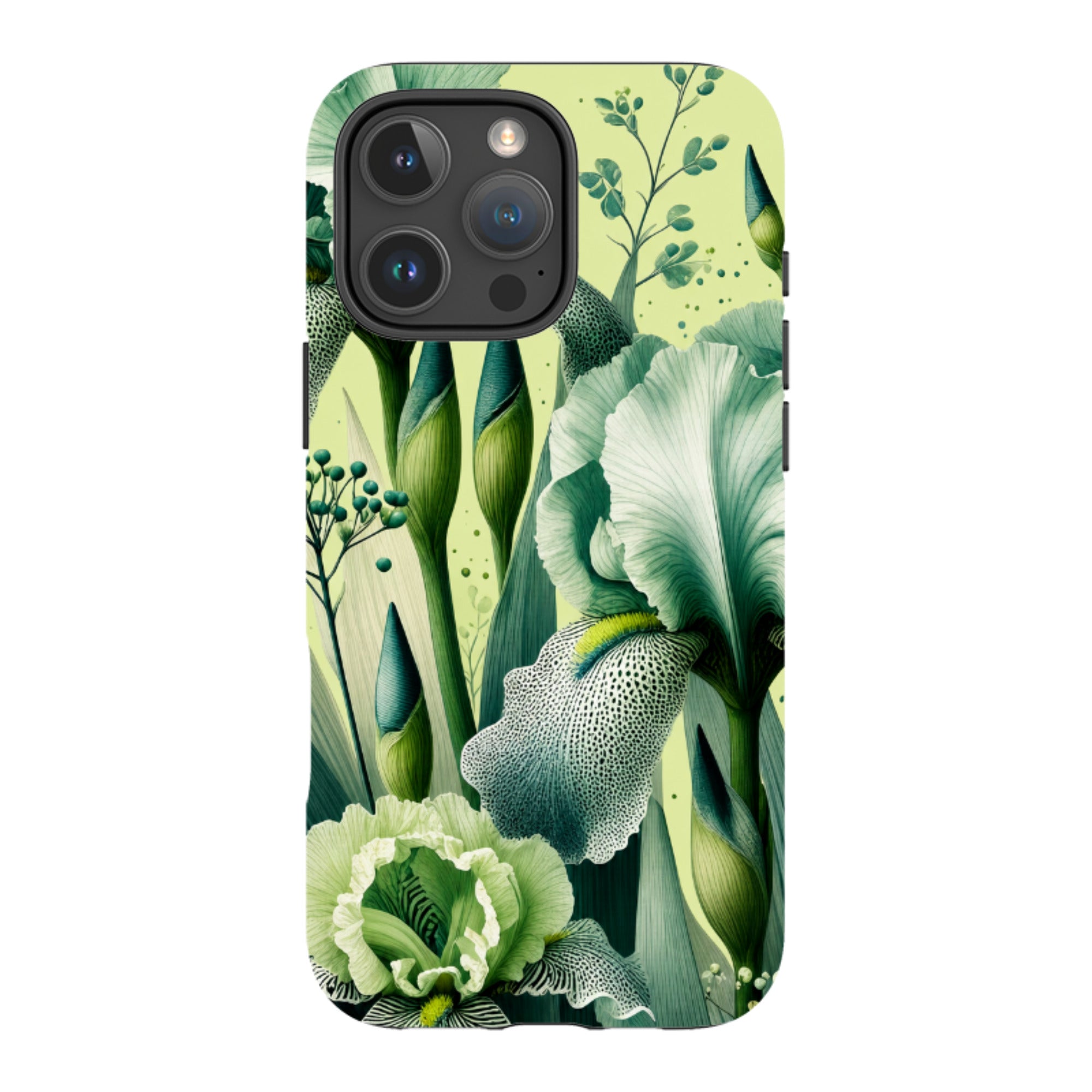 iPhone MagSafe Tough Case - Sage Green Iris Floral