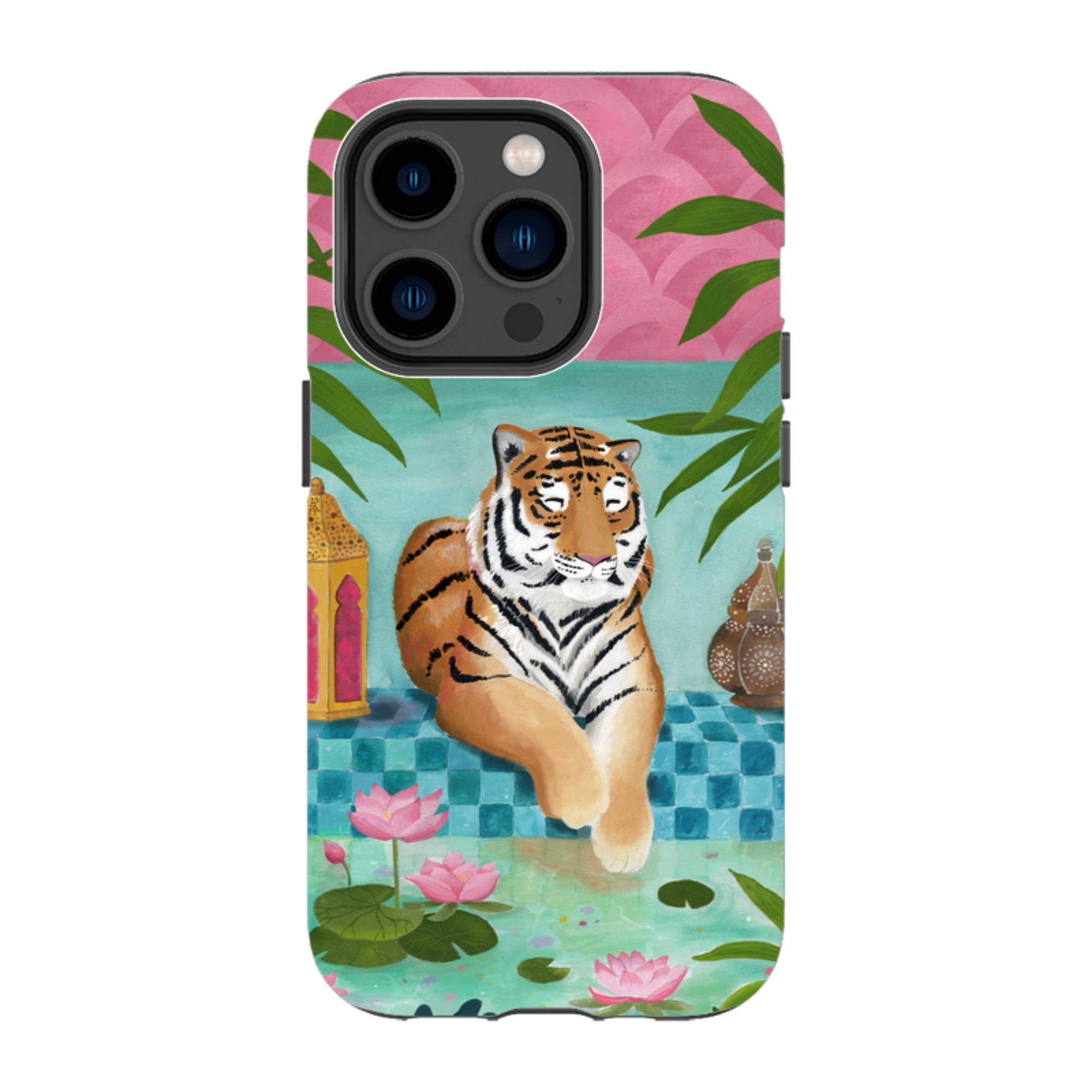 iPhone Tough Case - Lotus Tiger By Bex Parkin