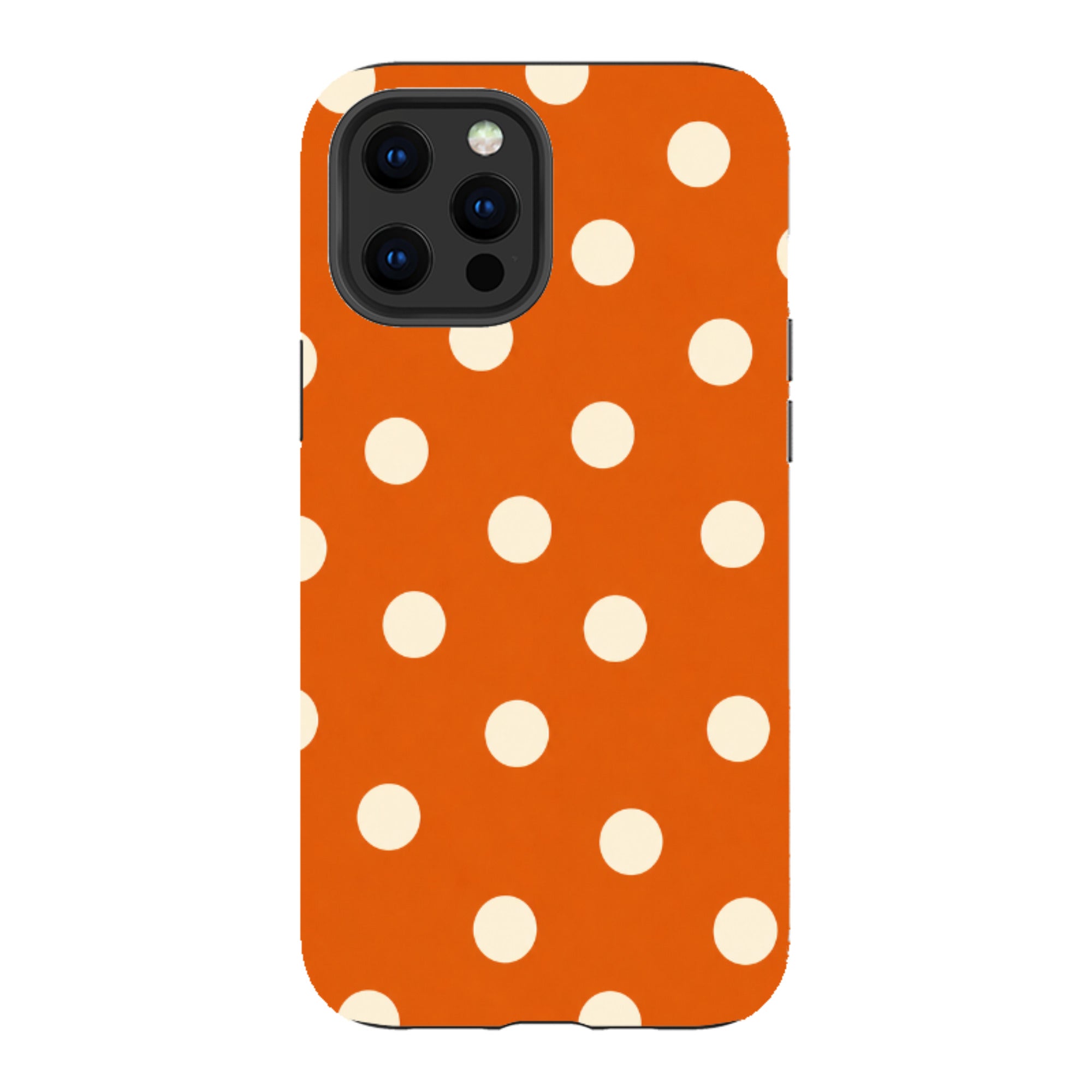 iPhone Tough Case - Orange & Cream Polka Dot