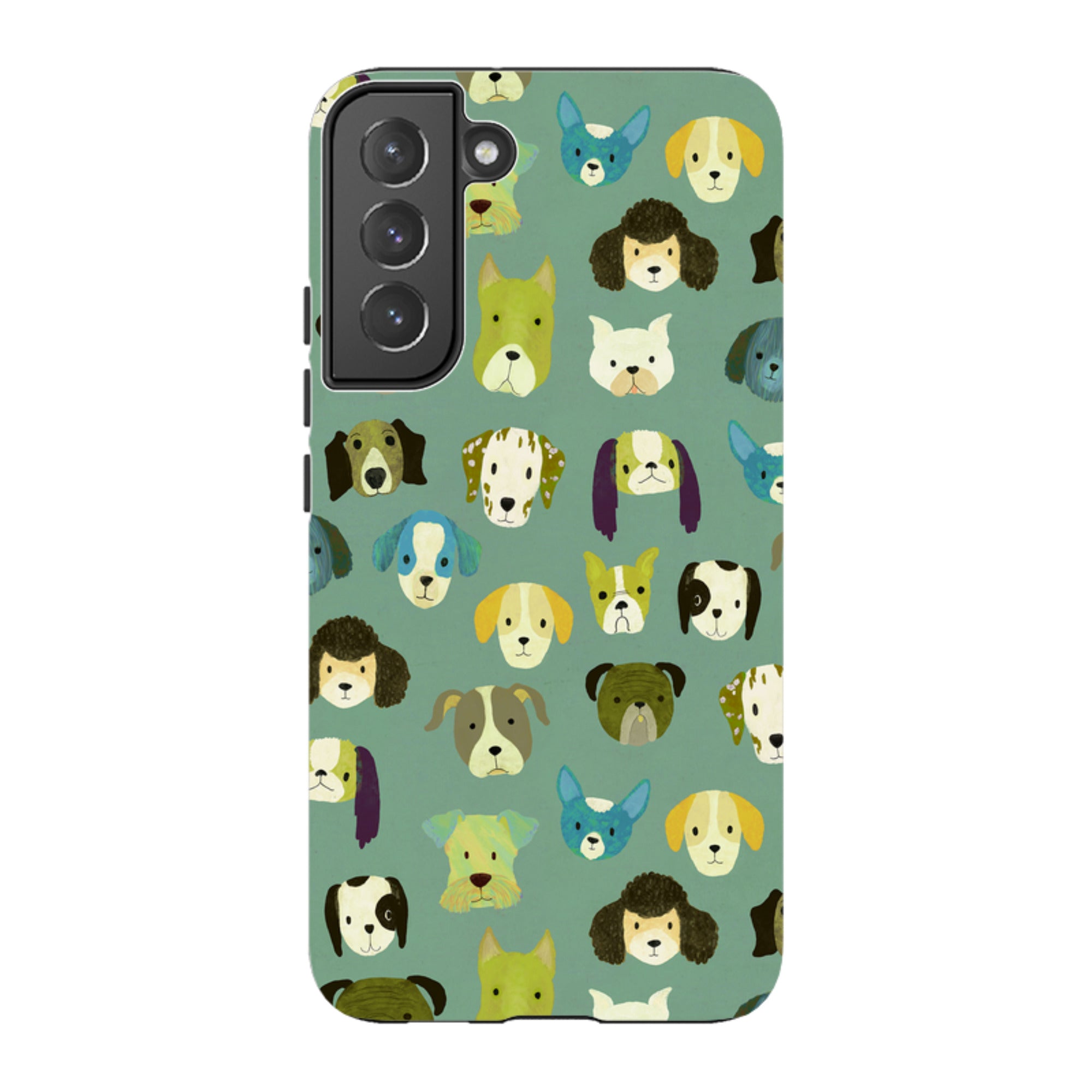 Samsung Tough Case - Dog Heads Green By Katherine Quinn