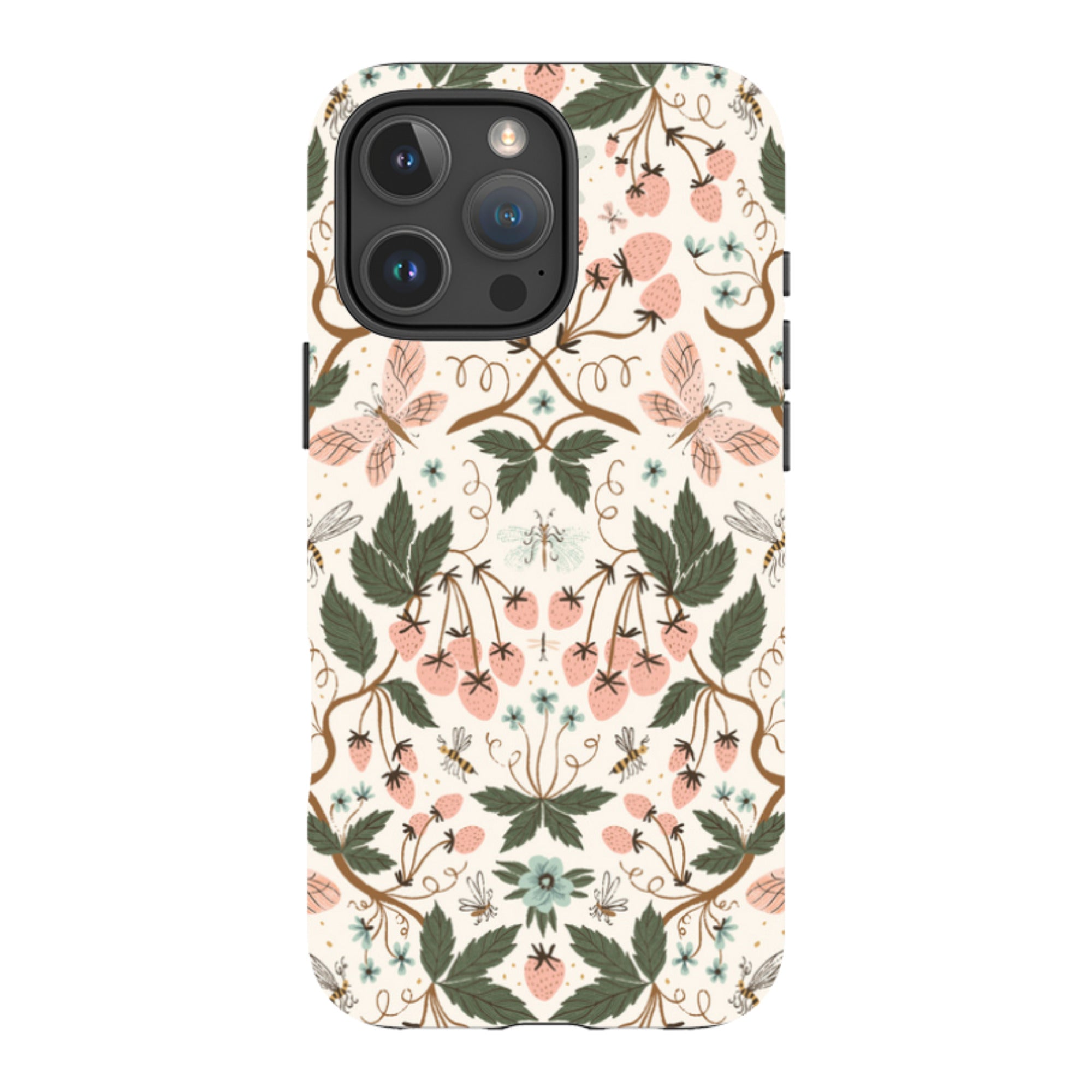 iPhone Tough Case - Bugs And Berries Pattern By Meghann Rader