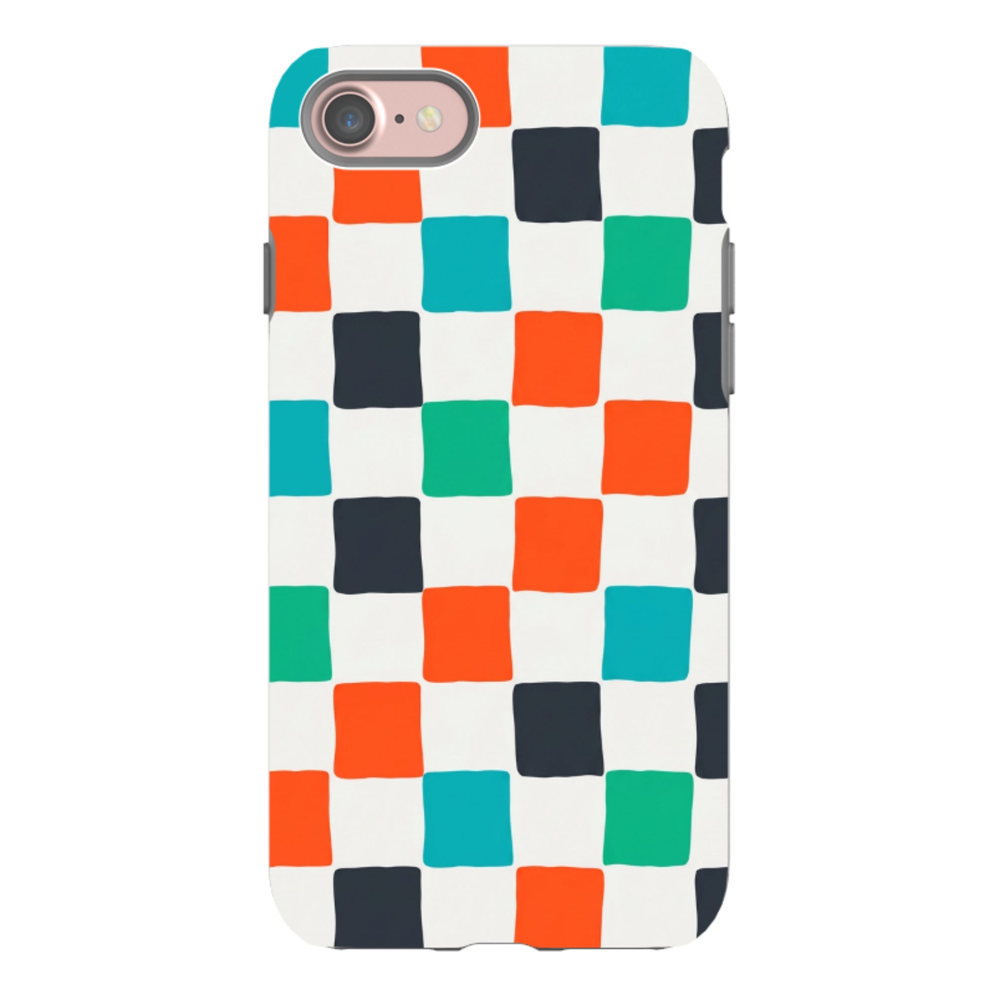iPhone Tough Case - Multi-Color Checkerboard
