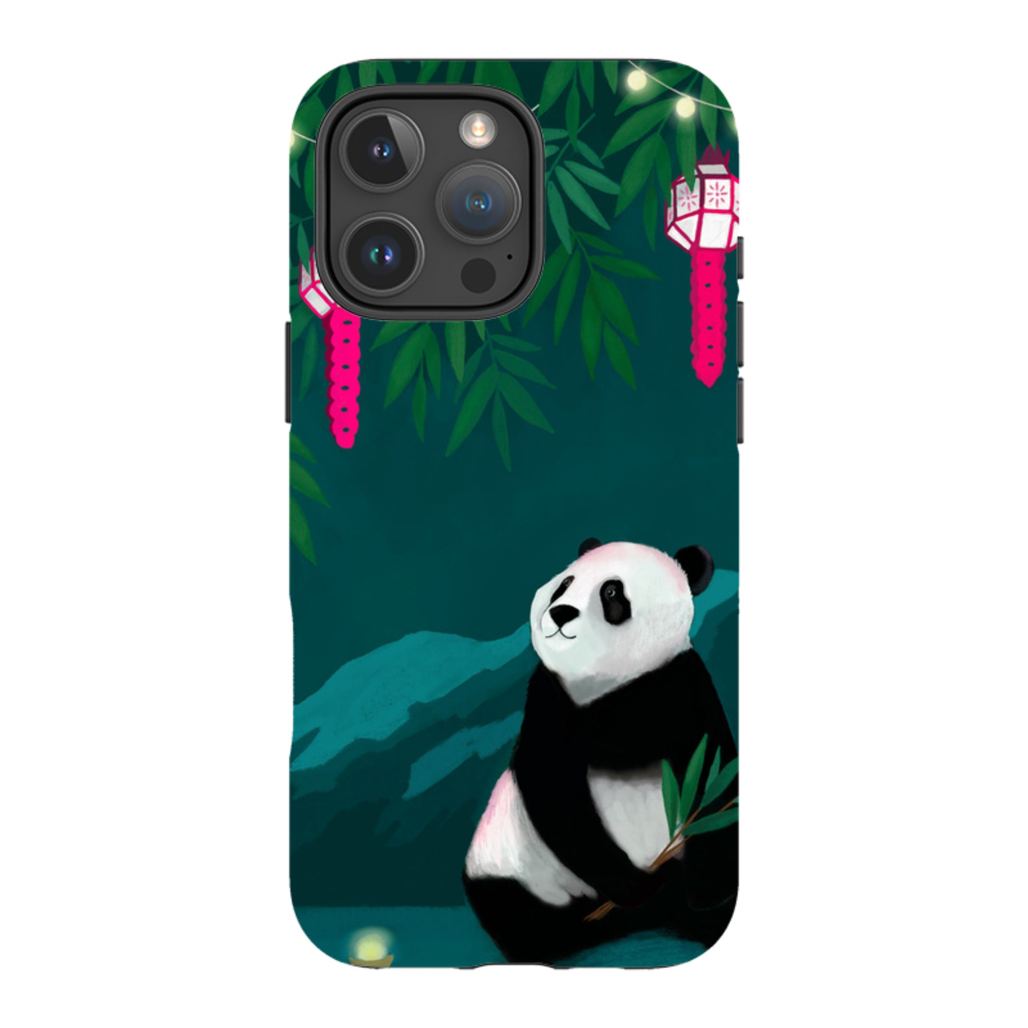 iPhone Tough Case - Panda And Lanterns By Bex Parkin