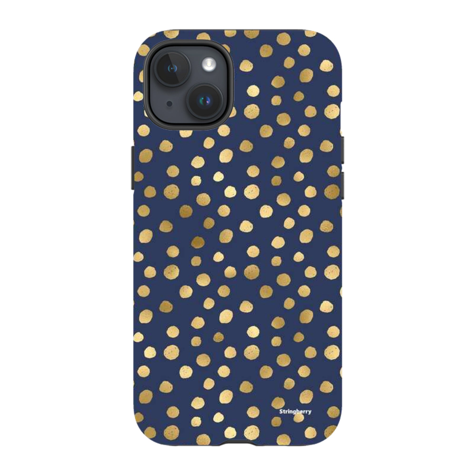 iPhone Tough Case - Navy Polka