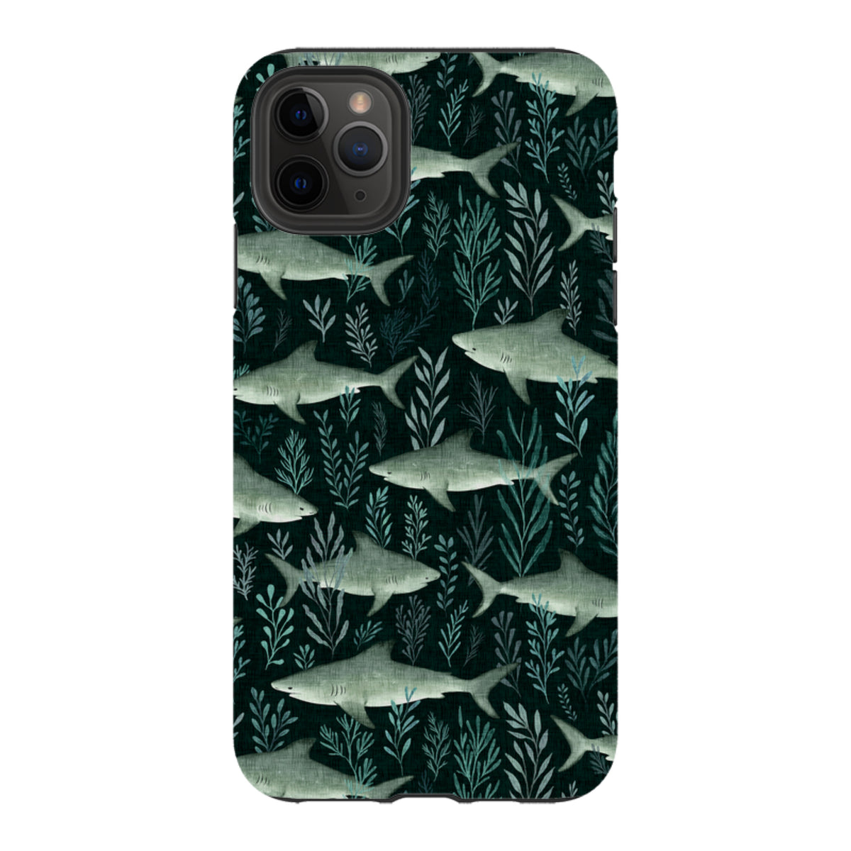 iPhone Tough Case - Sharks black By Katherine Quinn