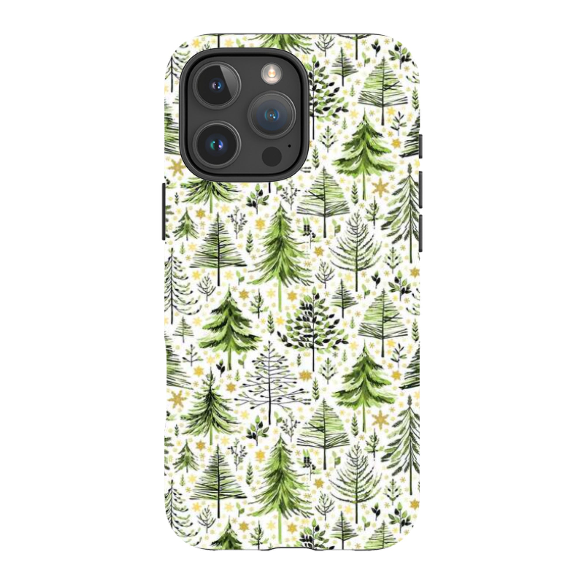 iPhone Tough Case - Green Xmas Trees By Elisabeth Haager