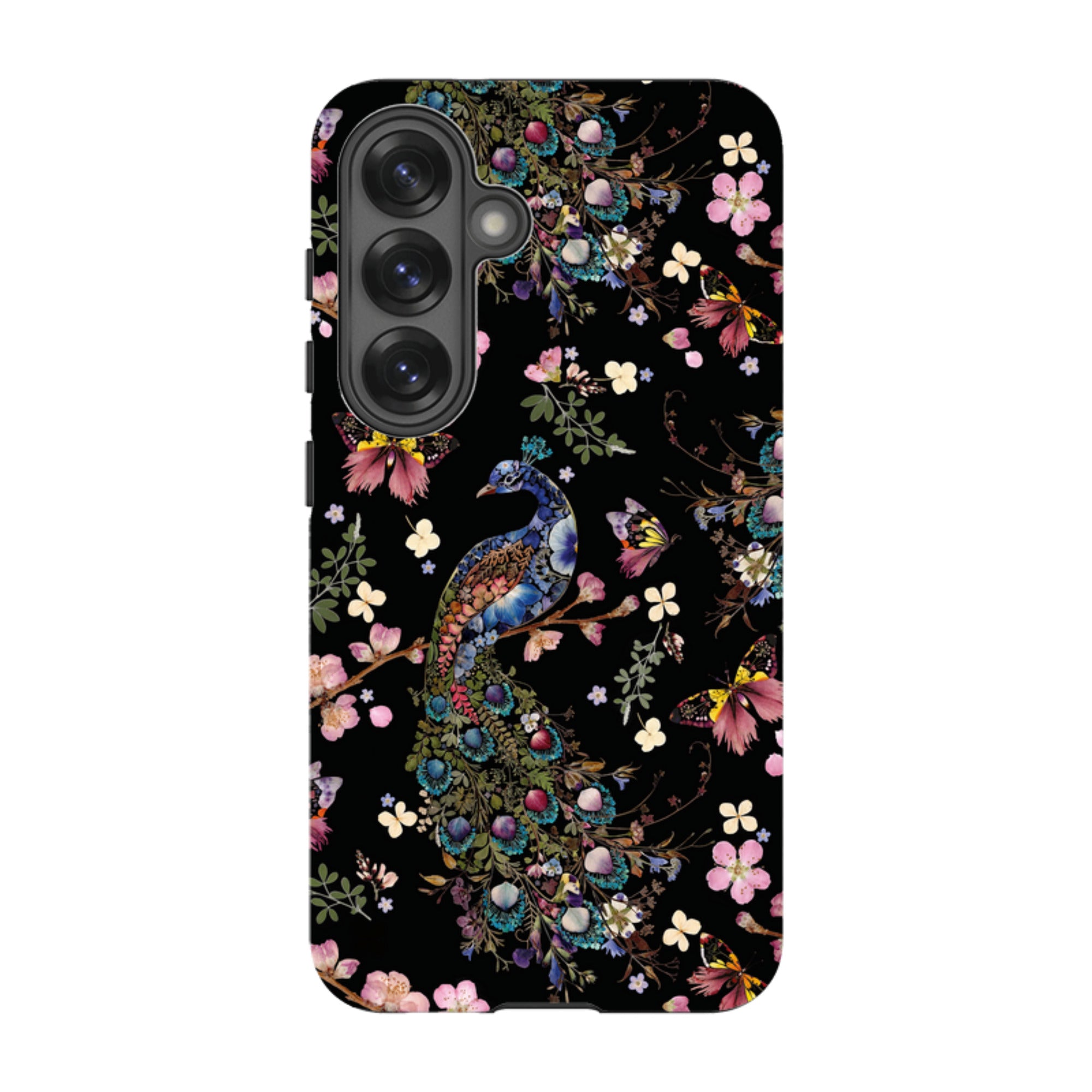 Samsung Tough Case - Peacock and Cherry Blossoms Dark By Helen Ahpornsiri