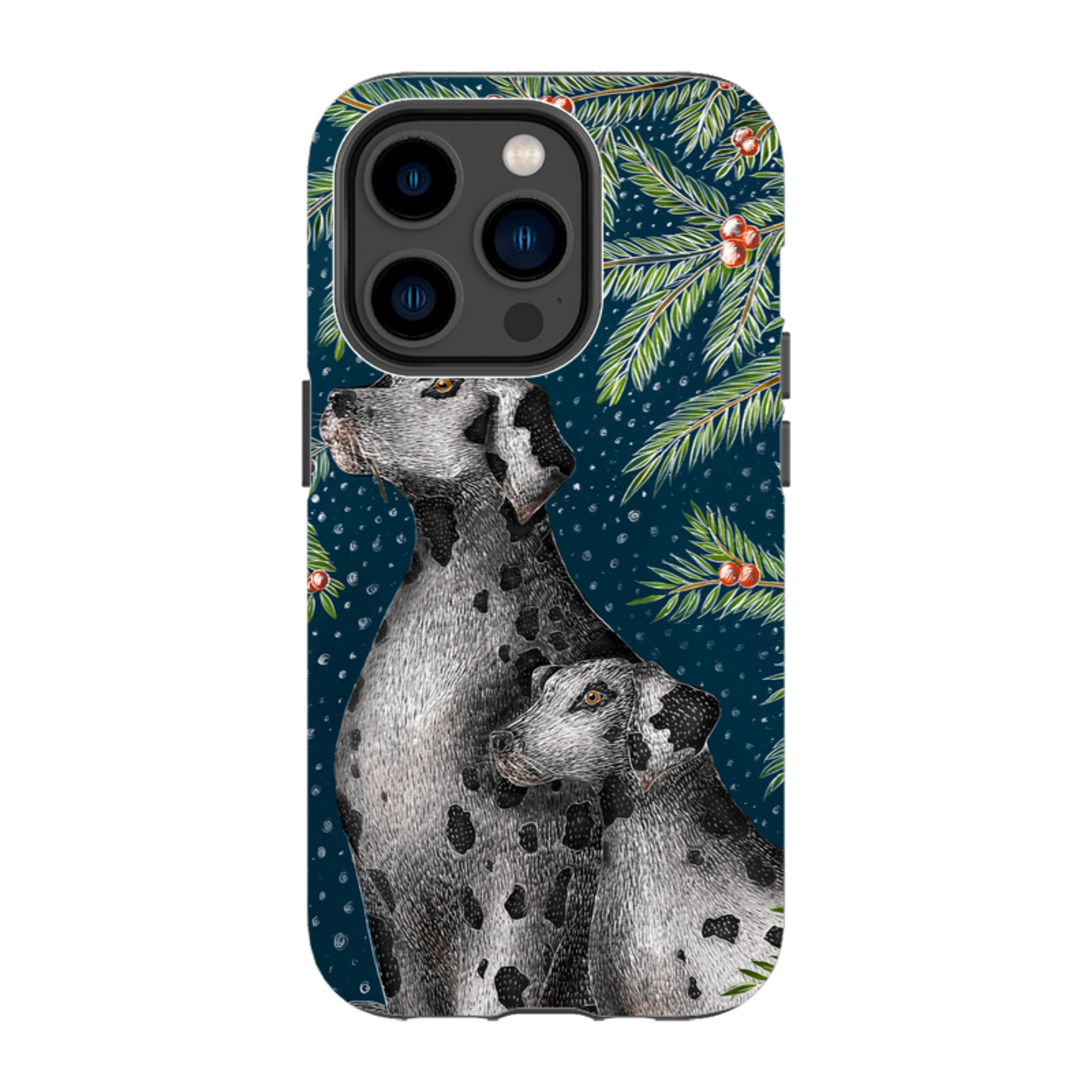 iPhone Tough Case - Christmas Dalmatians By Catherine Rowe