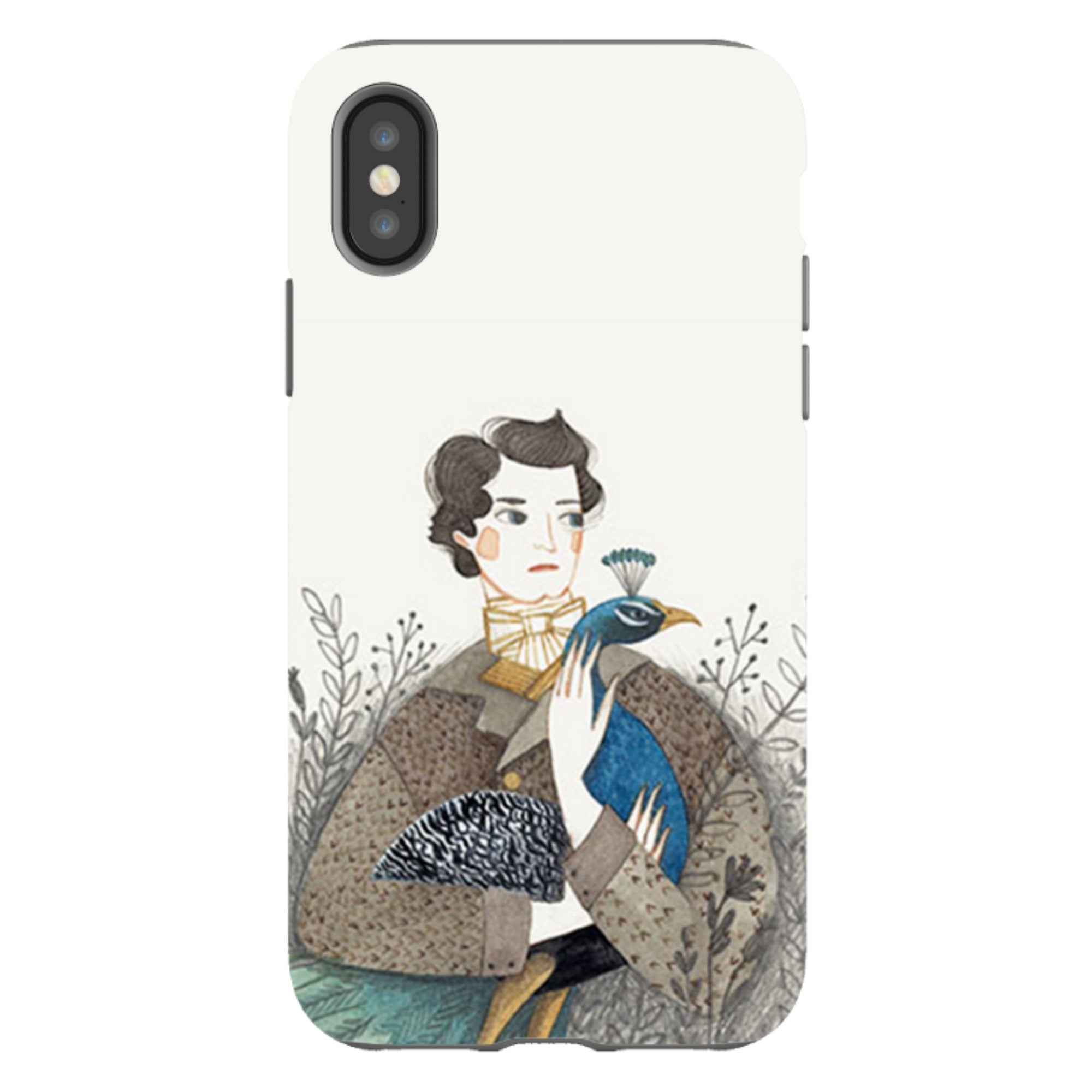 iPhone Tough Case - Man With Peacock By Meghann Rader