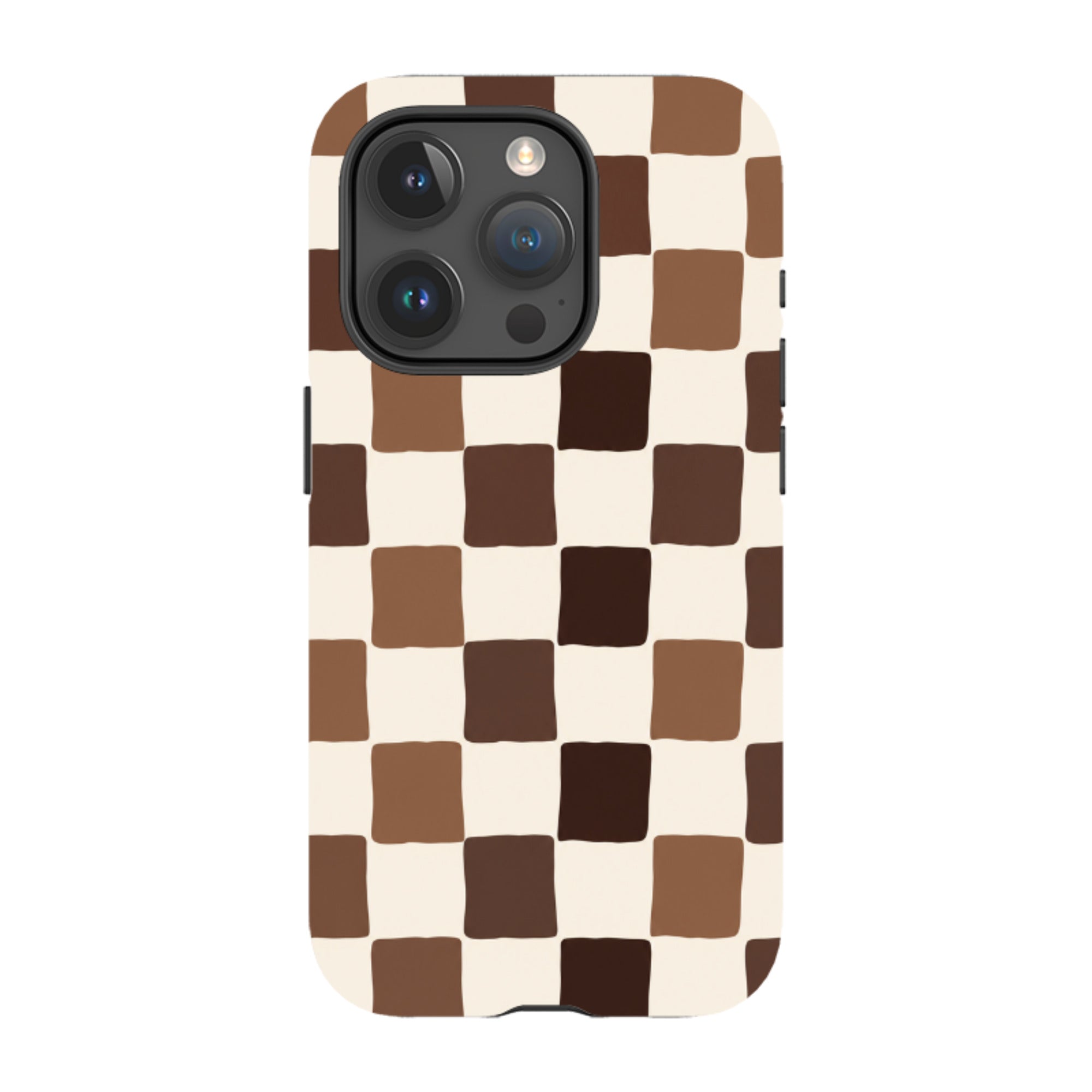 iPhone Tough Case - Brown Checkerboard