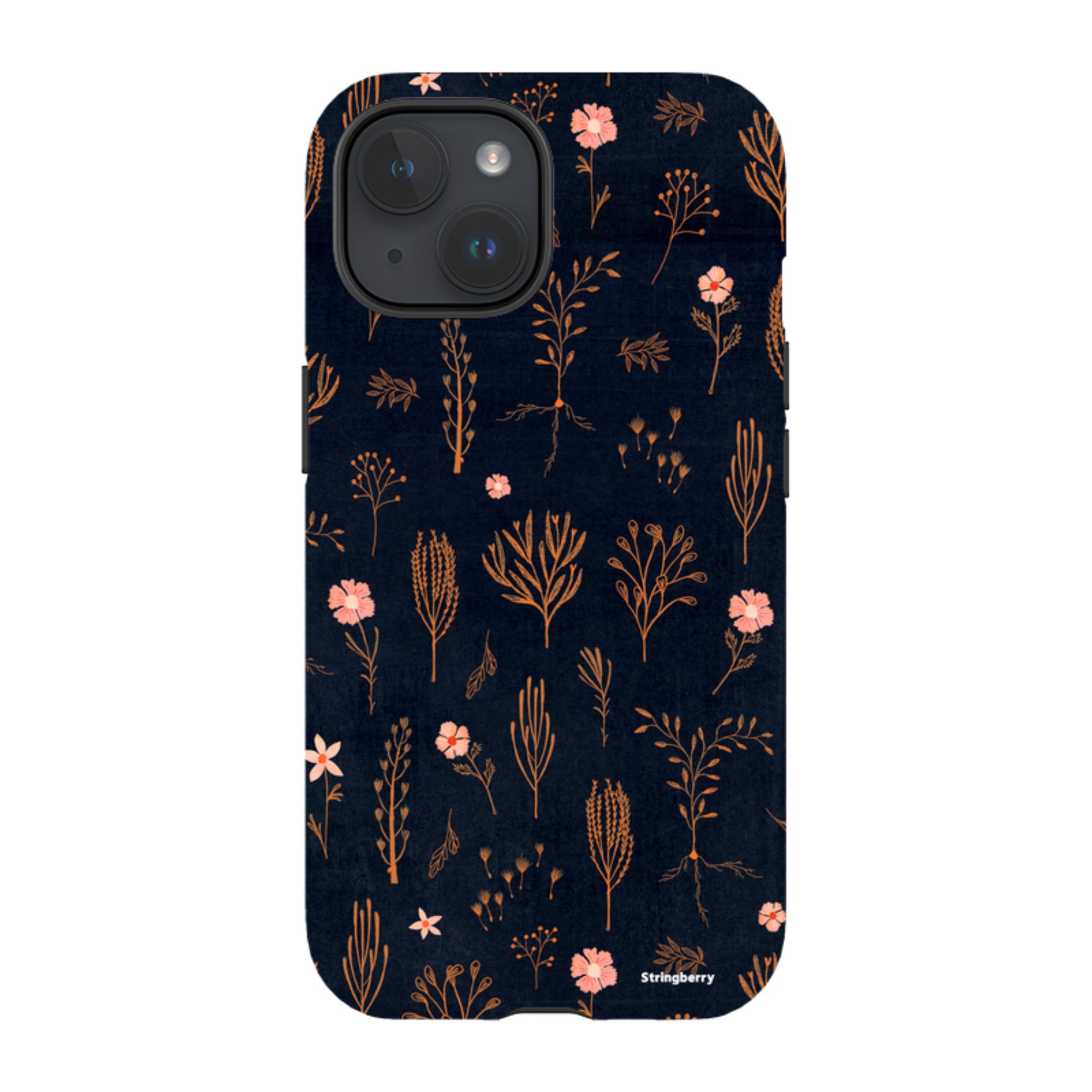 iPhone MagSafe Tough Case - Floral Light Orange and Pink By Katherine Quinn