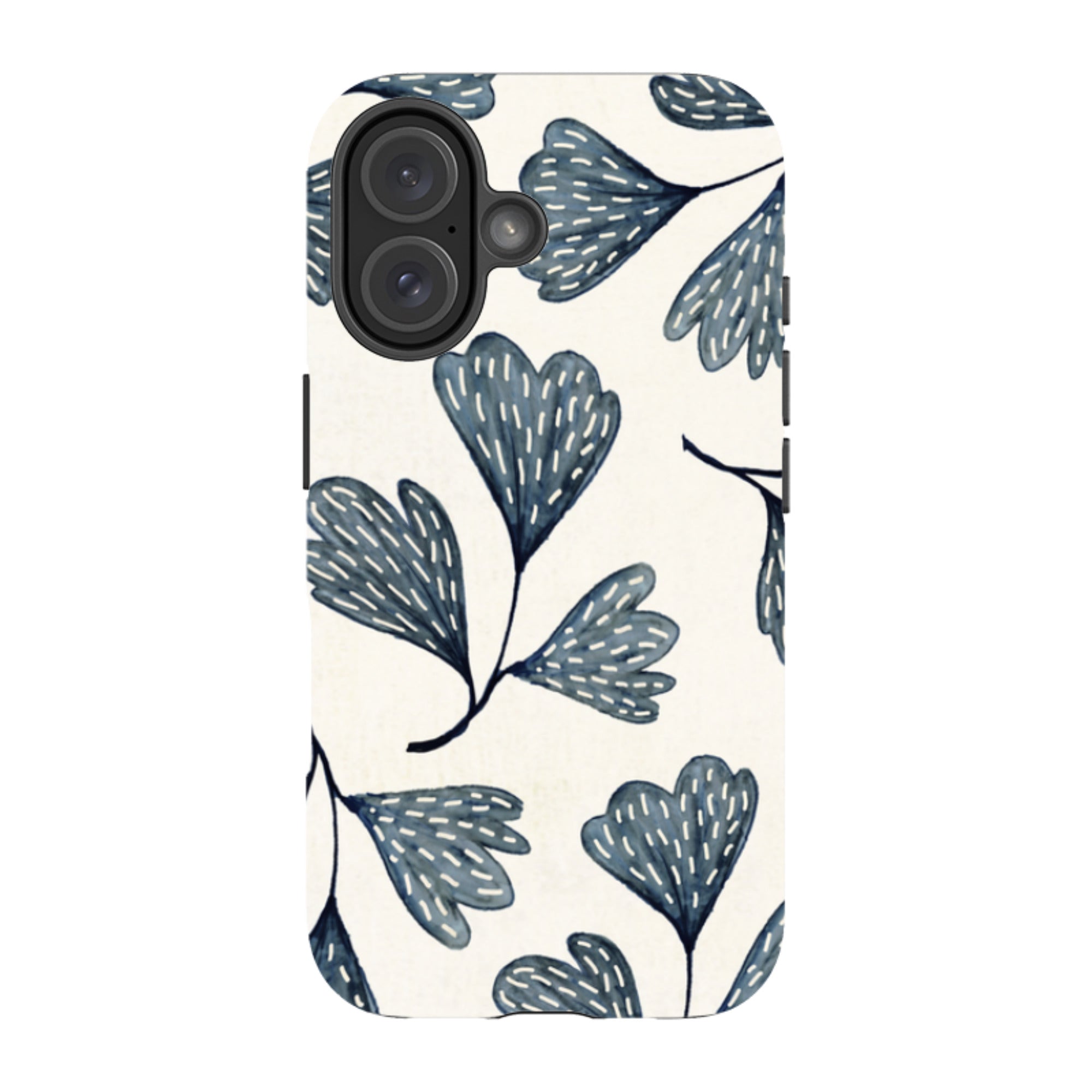 iPhone Tough Case - Indigo Leaves By Katherine Quinn