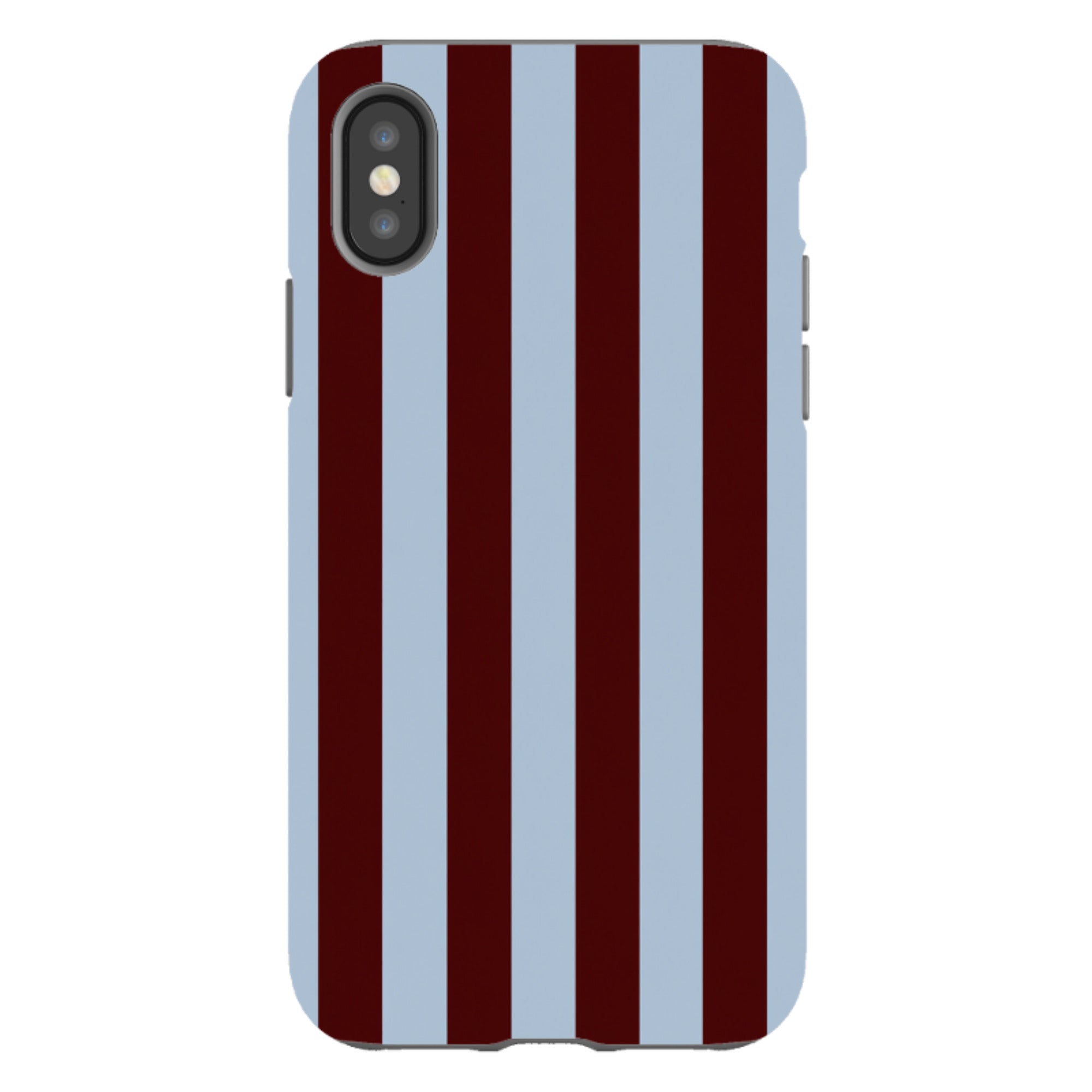 iPhone Tough Case - Claret & Sky Blue Stripe