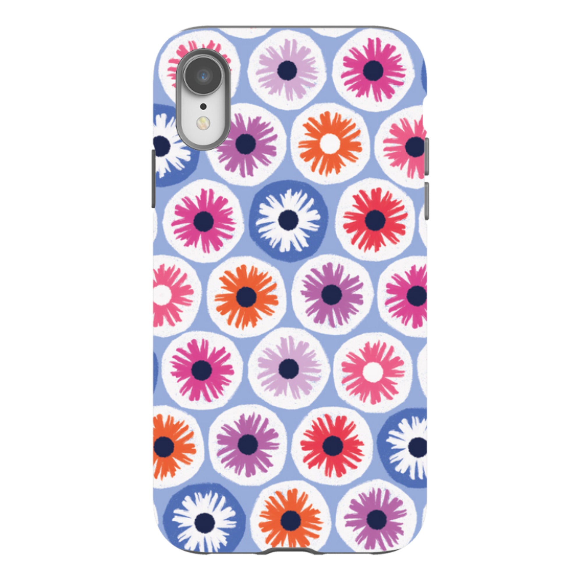 iPhone Tough Case - Penny Flowers Light Blue By Ali Brookes